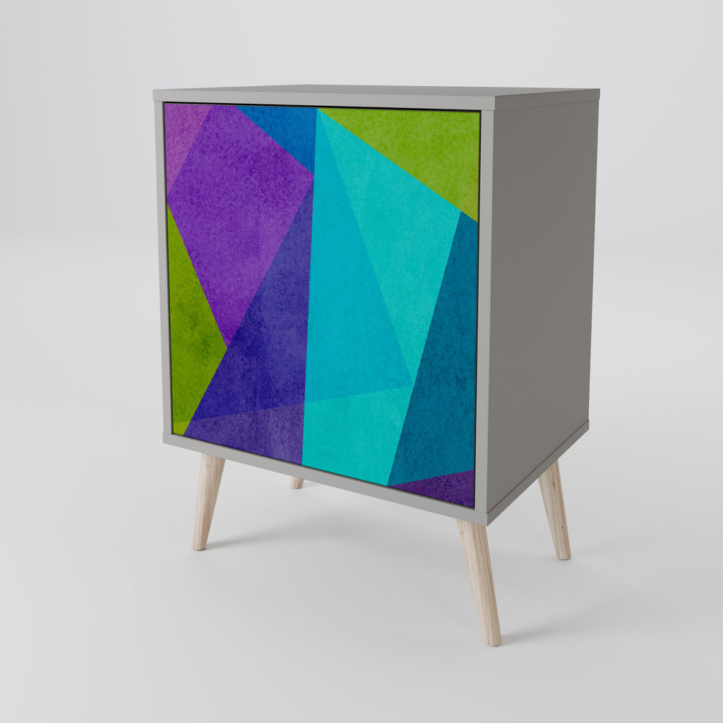 VITRINA FRÍA Aparador de 1 puerta en acabado gris