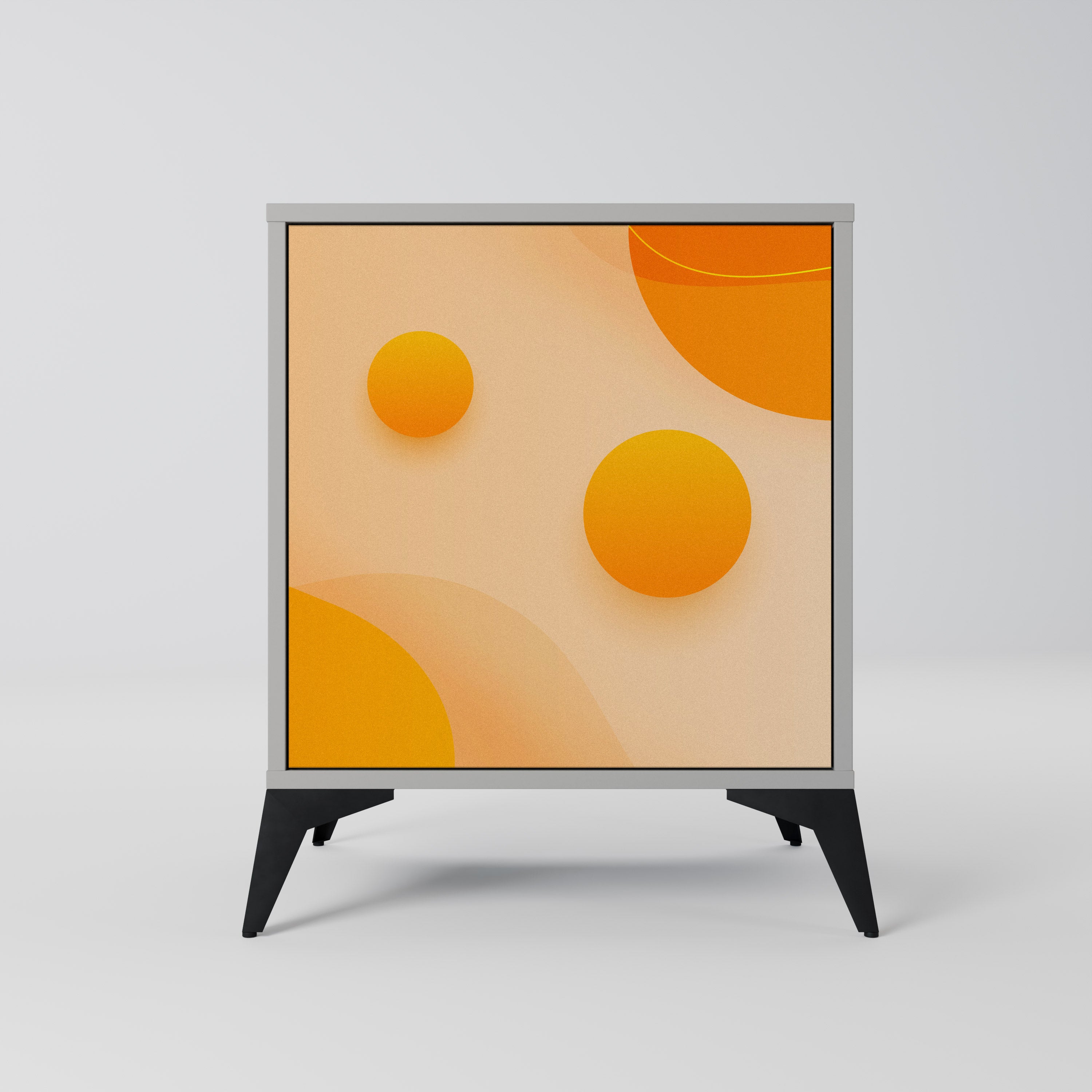 Aparador ORANGE ARRANGEMENT de 1 puerta en acabado gris