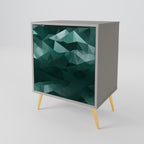 POLYGONAL FLOATING 1-Door Sideboard in Grey Finish