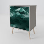 POLYGONAL FLOATING 1-Door Sideboard in Grey Finish