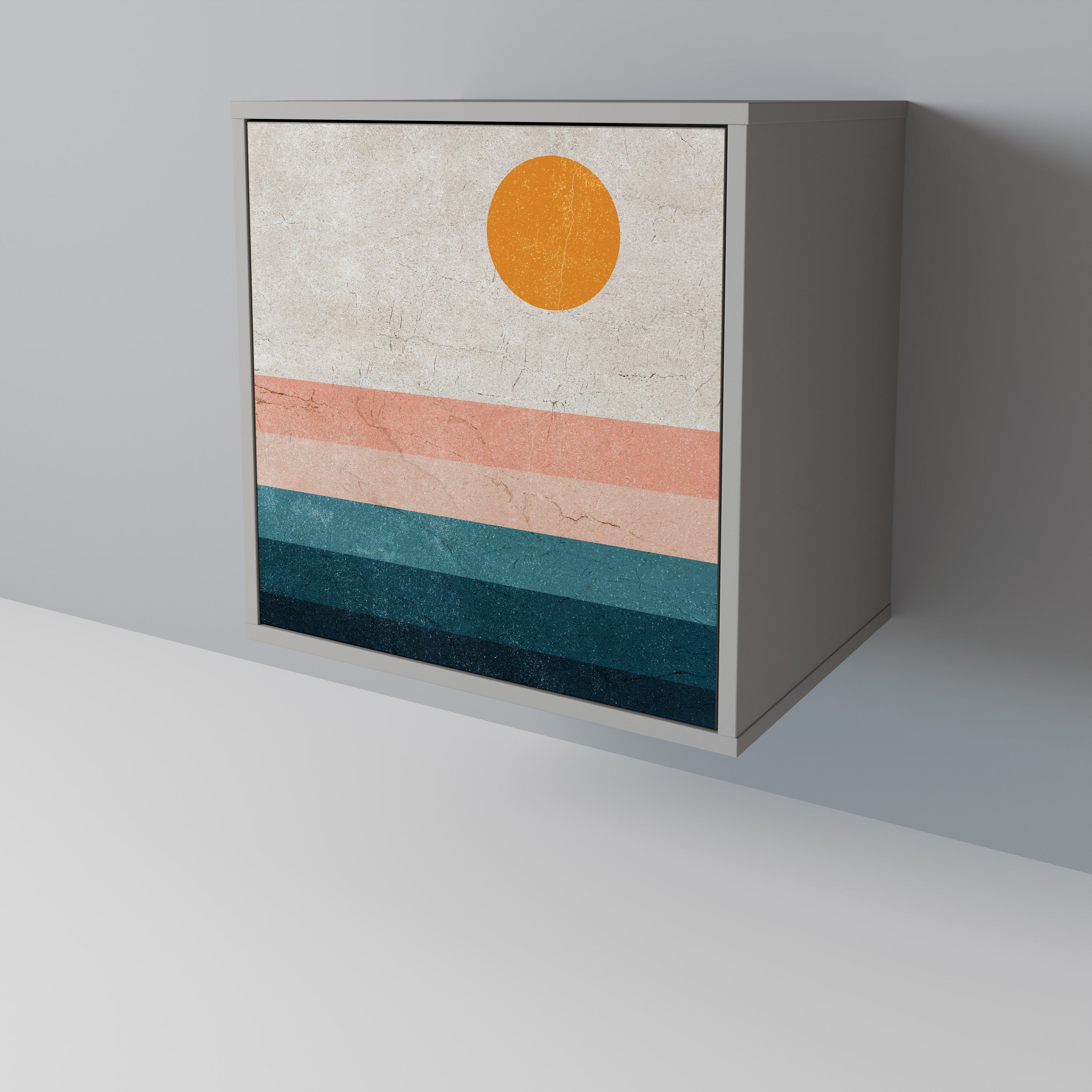 Aparador de 1 puerta TWO HALVES en acabado gris