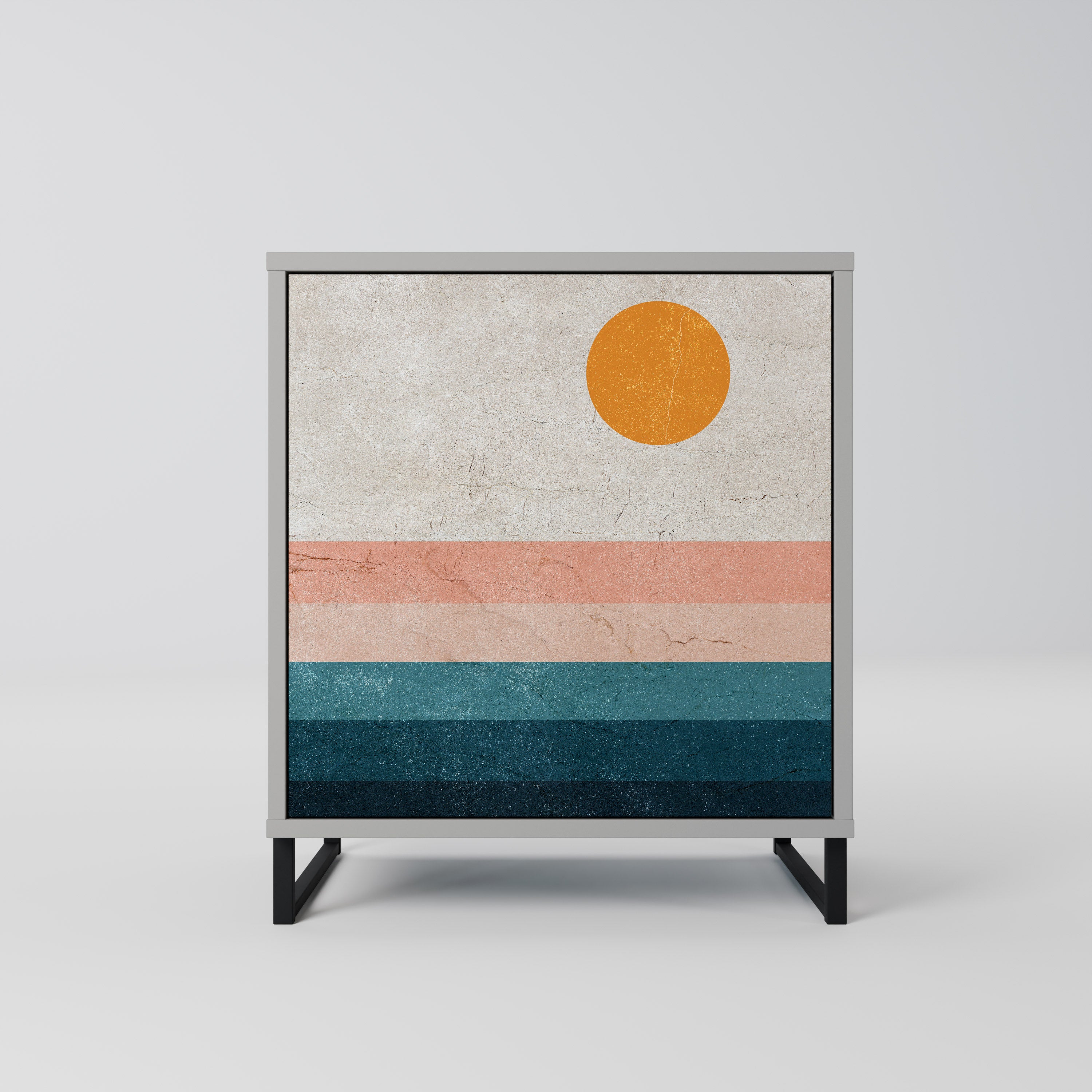 Aparador de 1 puerta TWO HALVES en acabado gris