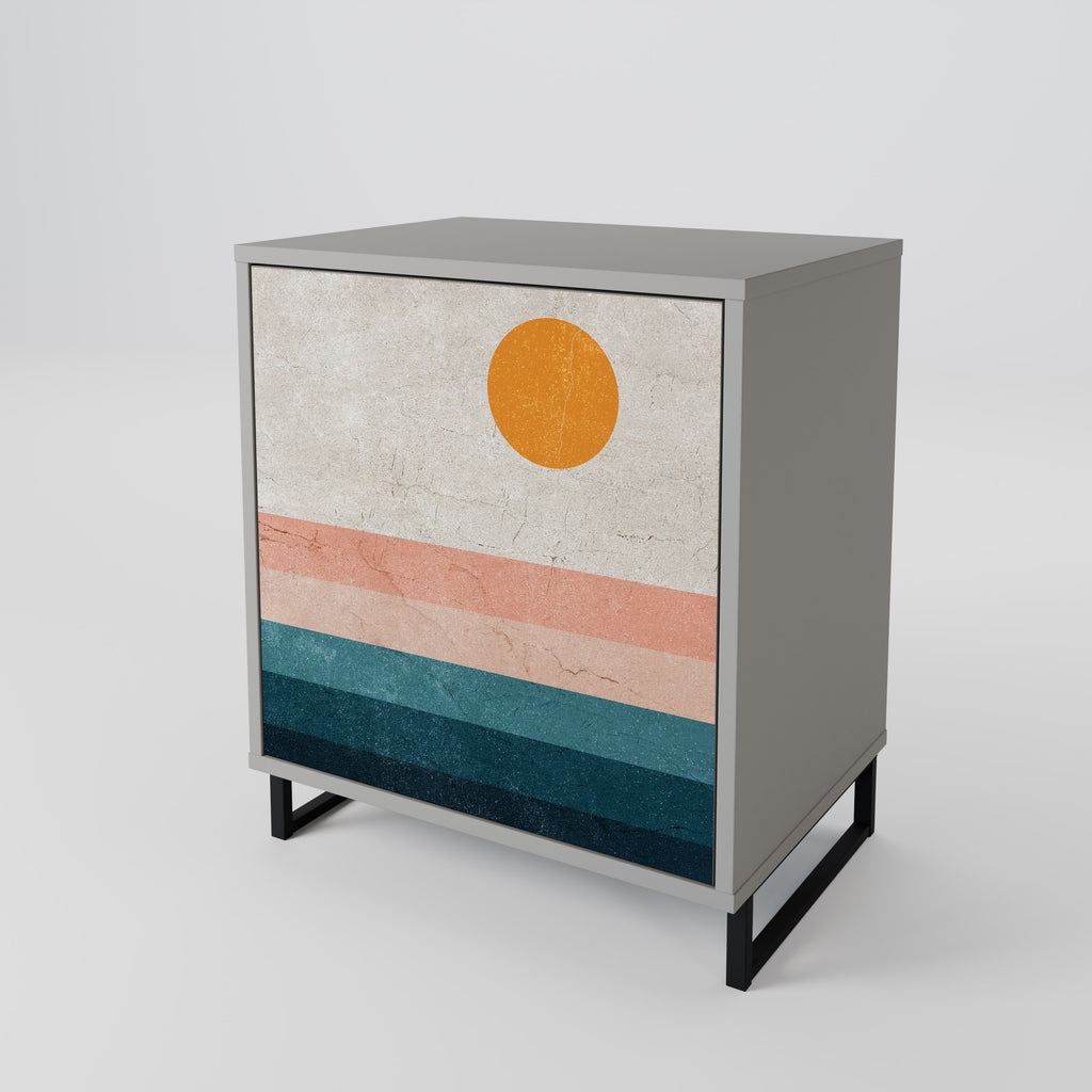 Aparador de 1 puerta TWO HALVES en acabado gris