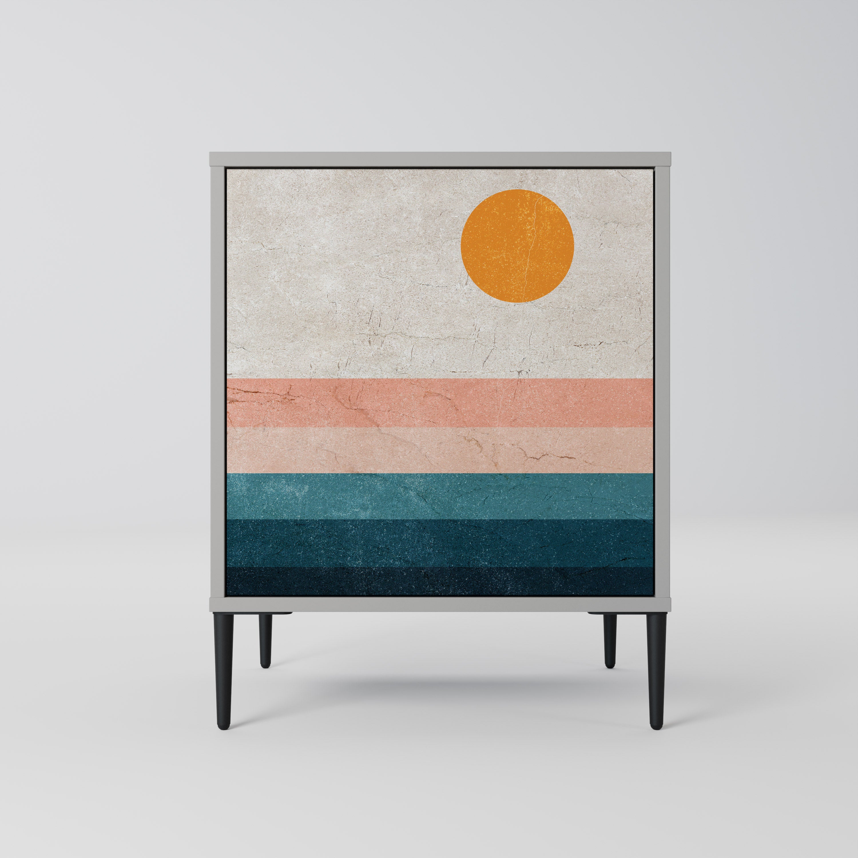 Aparador de 1 puerta TWO HALVES en acabado gris