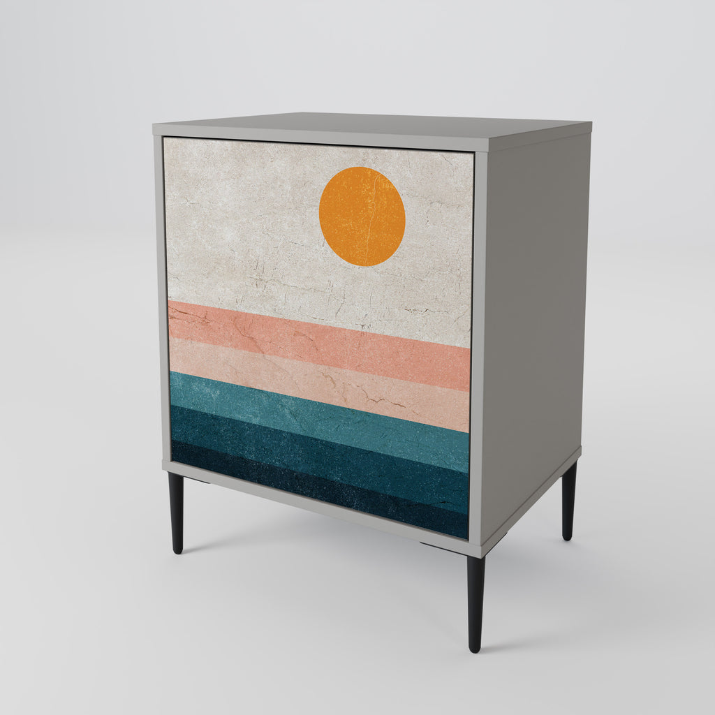 Aparador de 1 puerta TWO HALVES en acabado gris