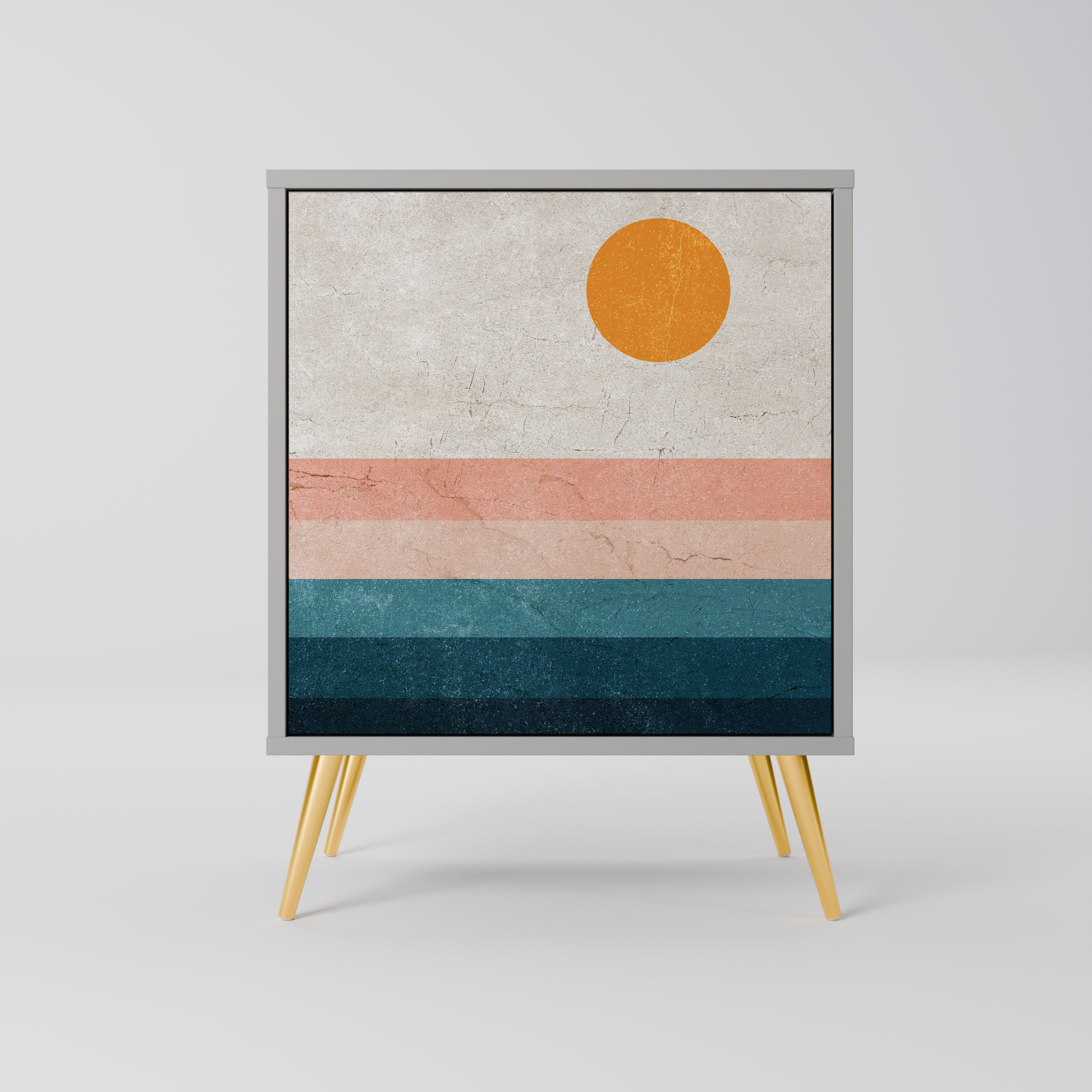 Aparador de 1 puerta TWO HALVES en acabado gris