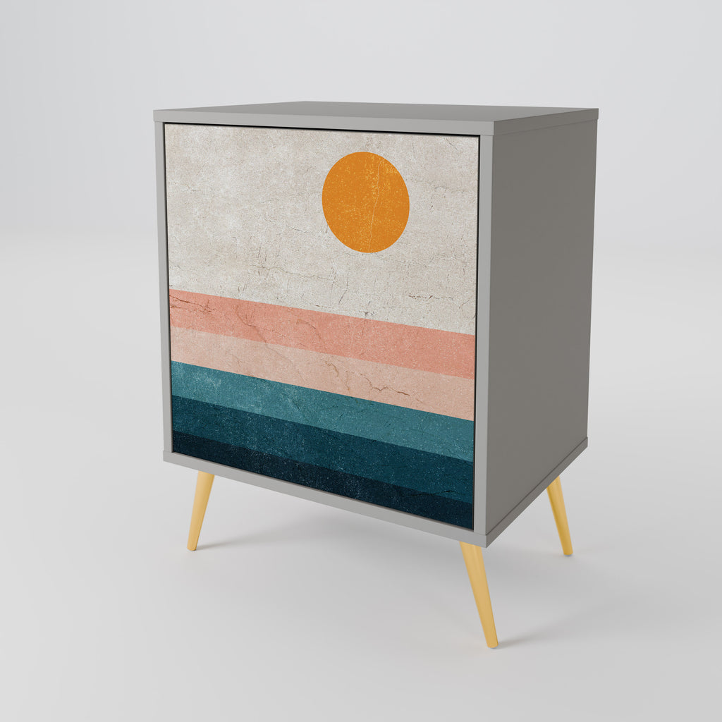 Aparador de 1 puerta TWO HALVES en acabado gris