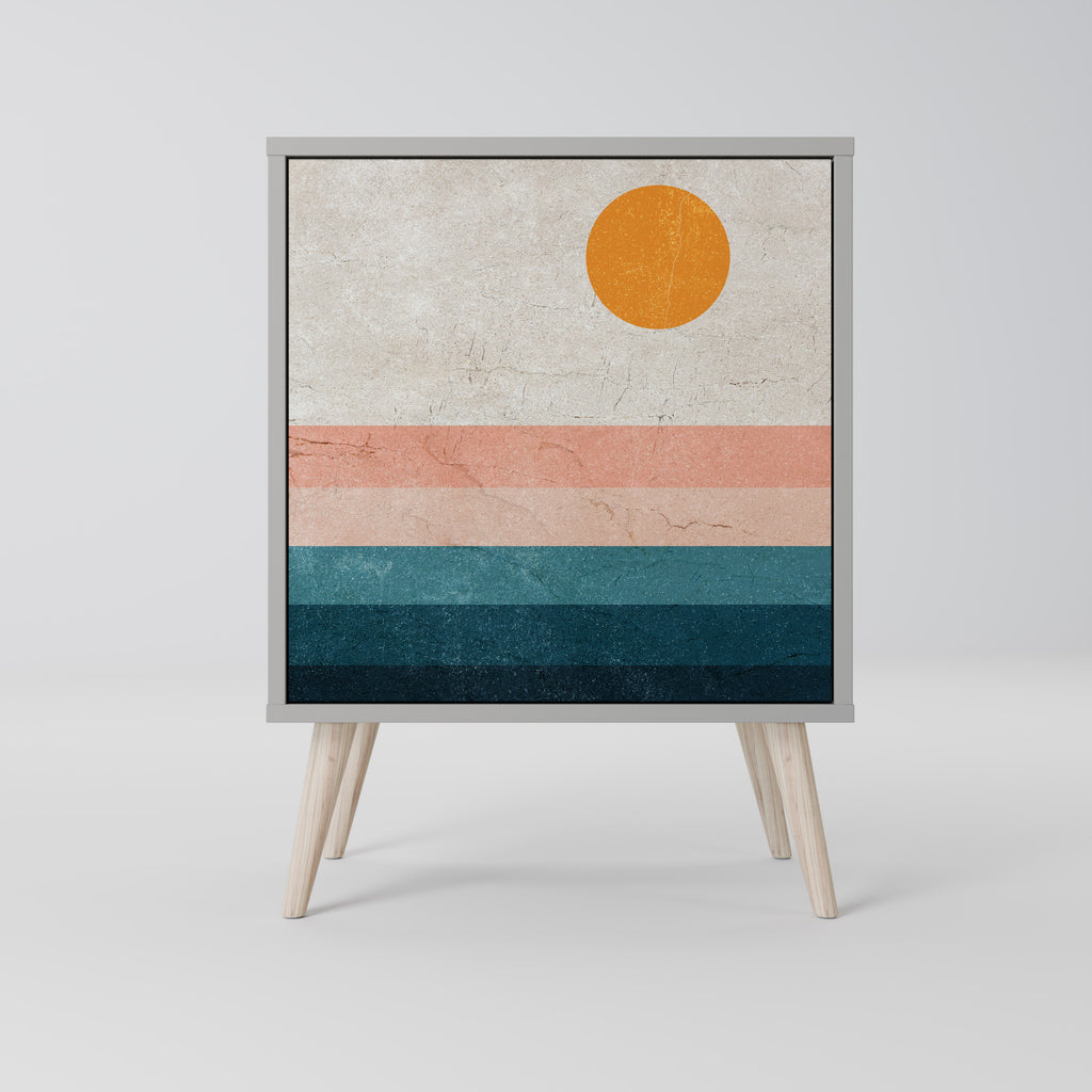 Aparador de 1 puerta TWO HALVES en acabado gris