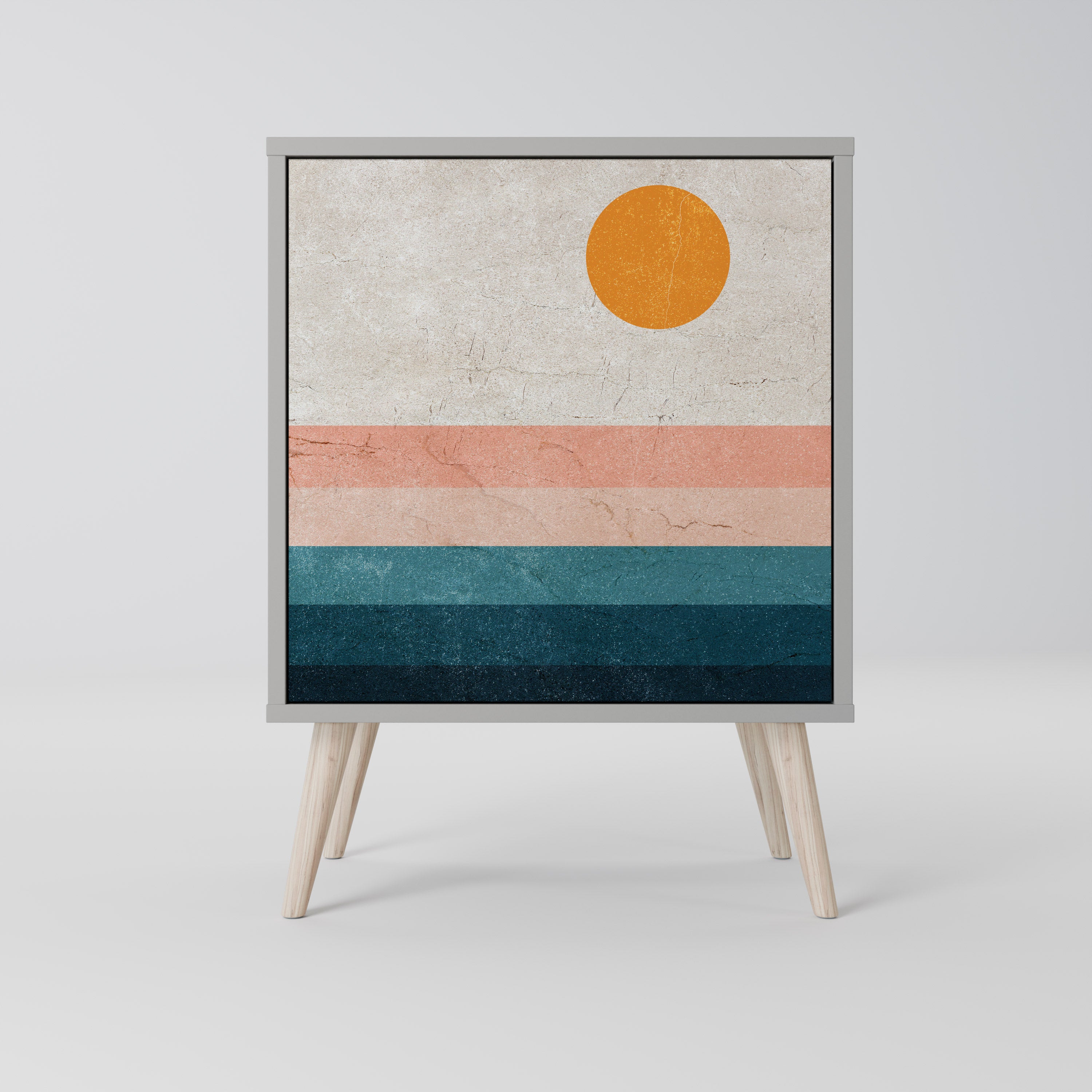 Aparador de 1 puerta TWO HALVES en acabado gris