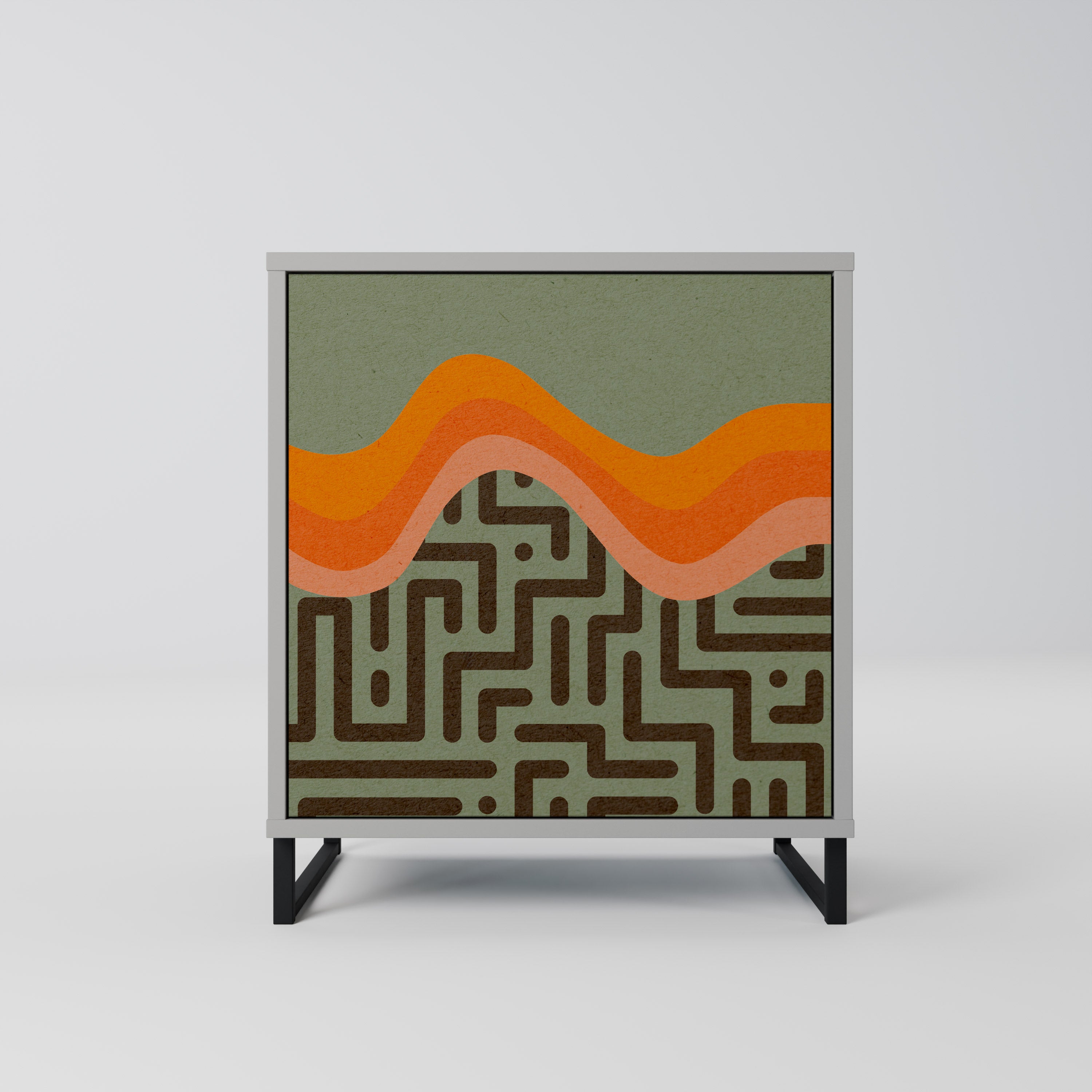 Aparador de 1 puerta SIMPLE SOLUTIONS en acabado gris