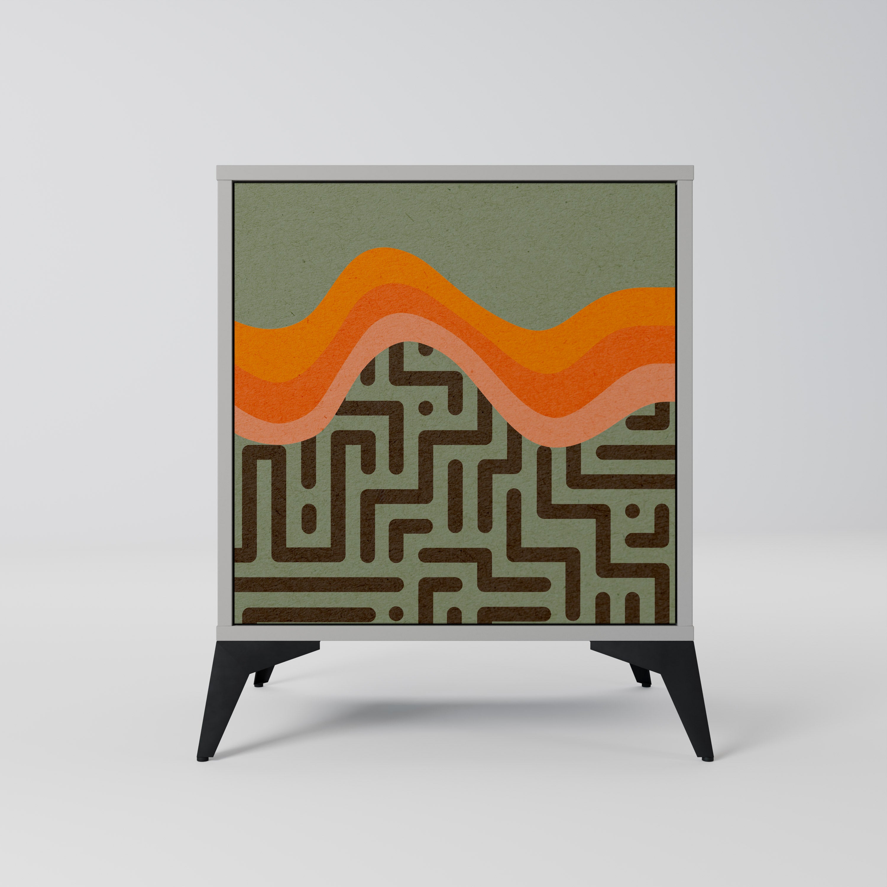 Aparador de 1 puerta SIMPLE SOLUTIONS en acabado gris