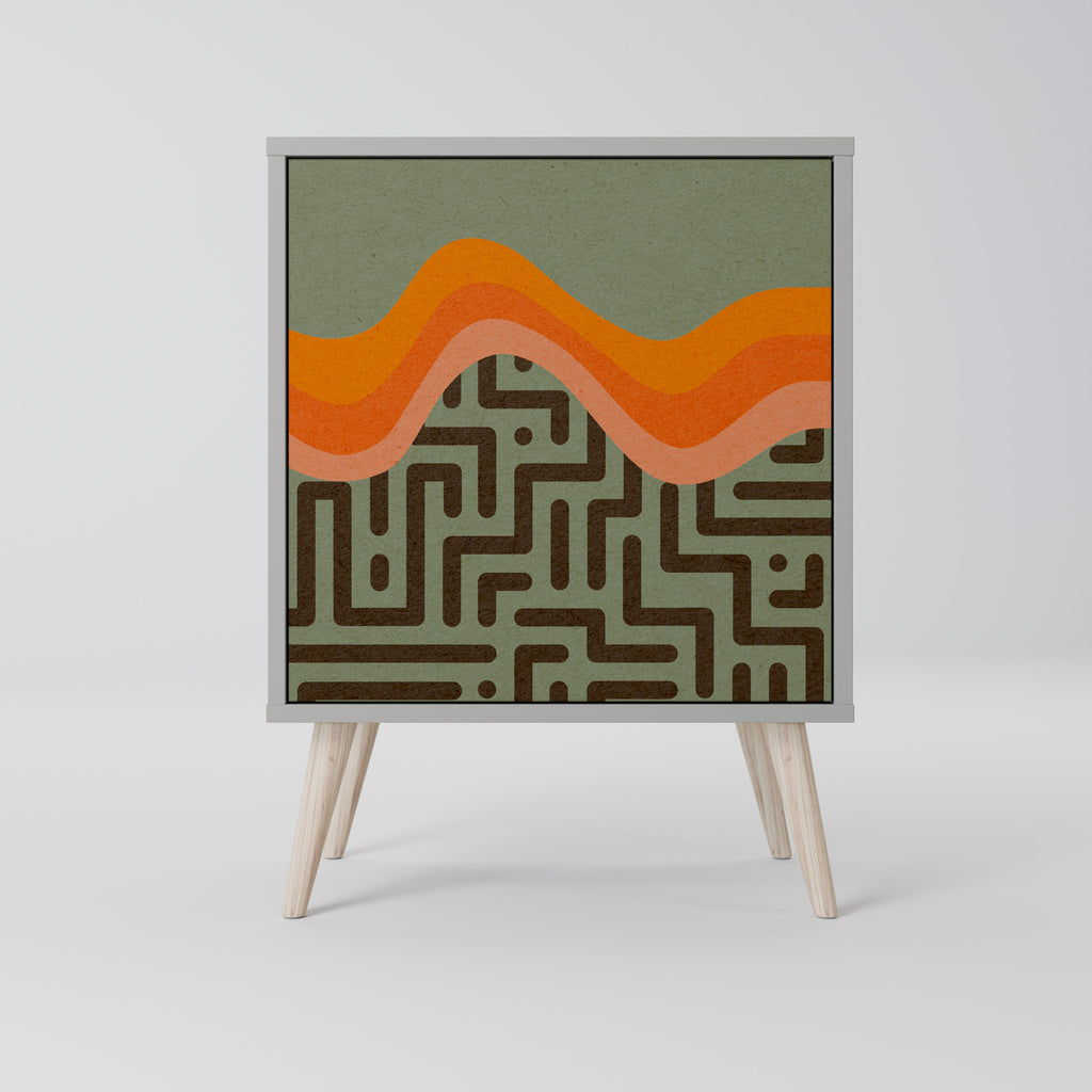 Aparador de 1 puerta SIMPLE SOLUTIONS en acabado gris