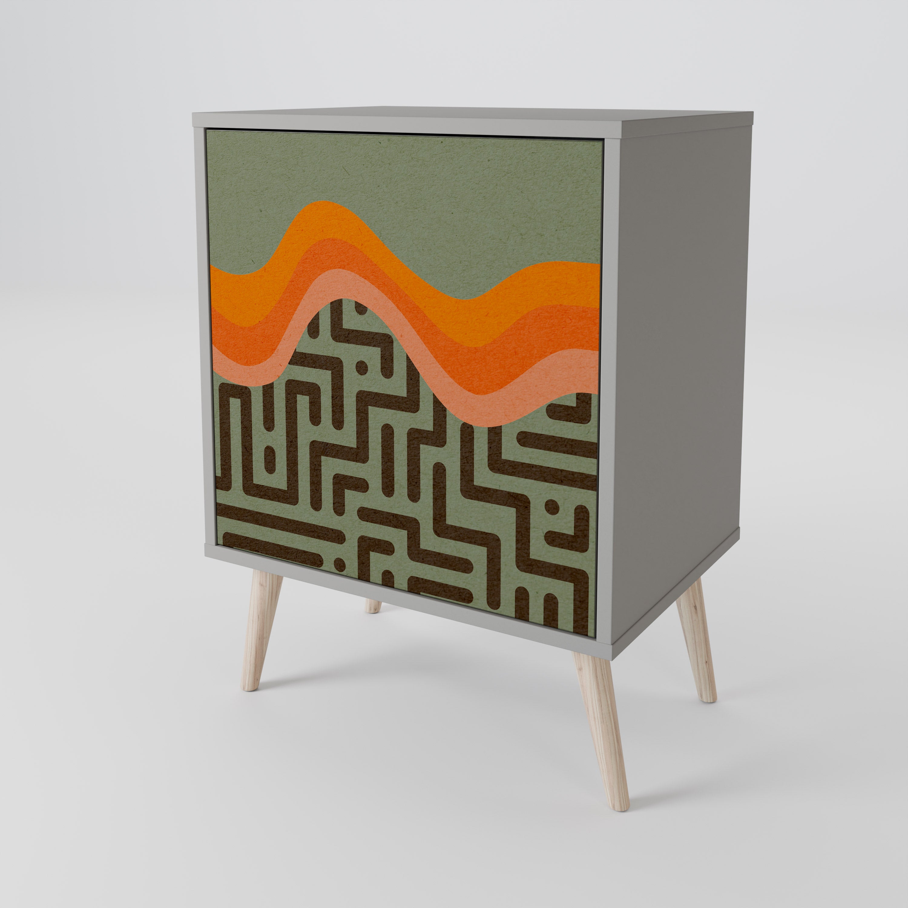 Aparador de 1 puerta SIMPLE SOLUTIONS en acabado gris