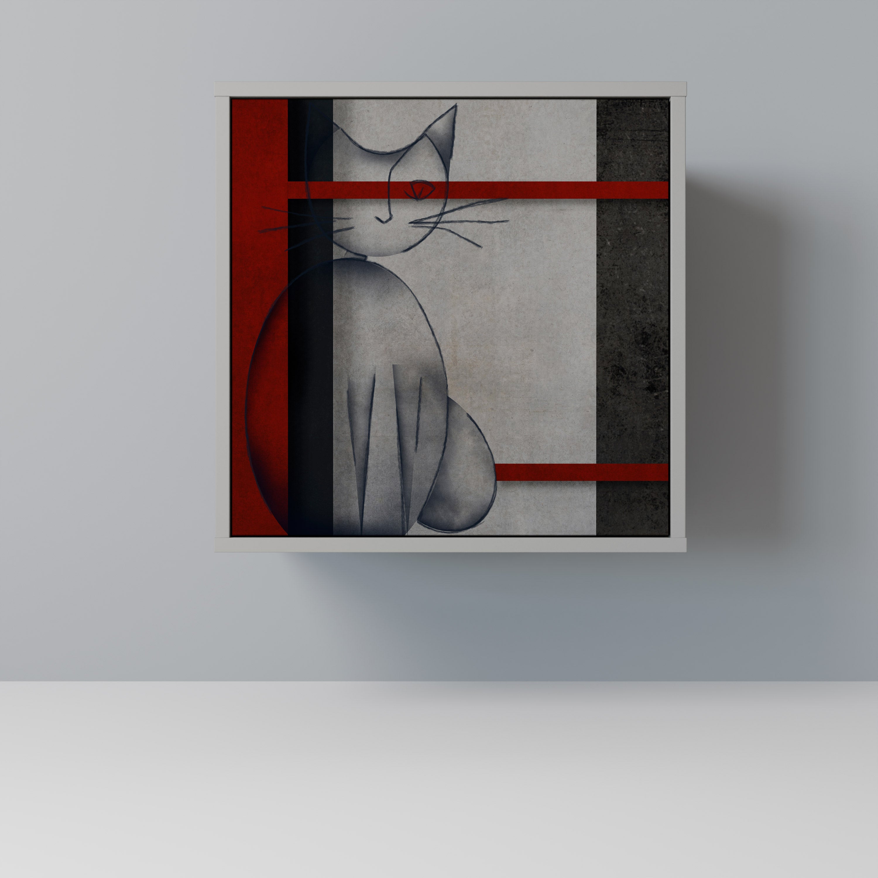 Aparador GRAY FIGURES de 1 puerta en acabado gris