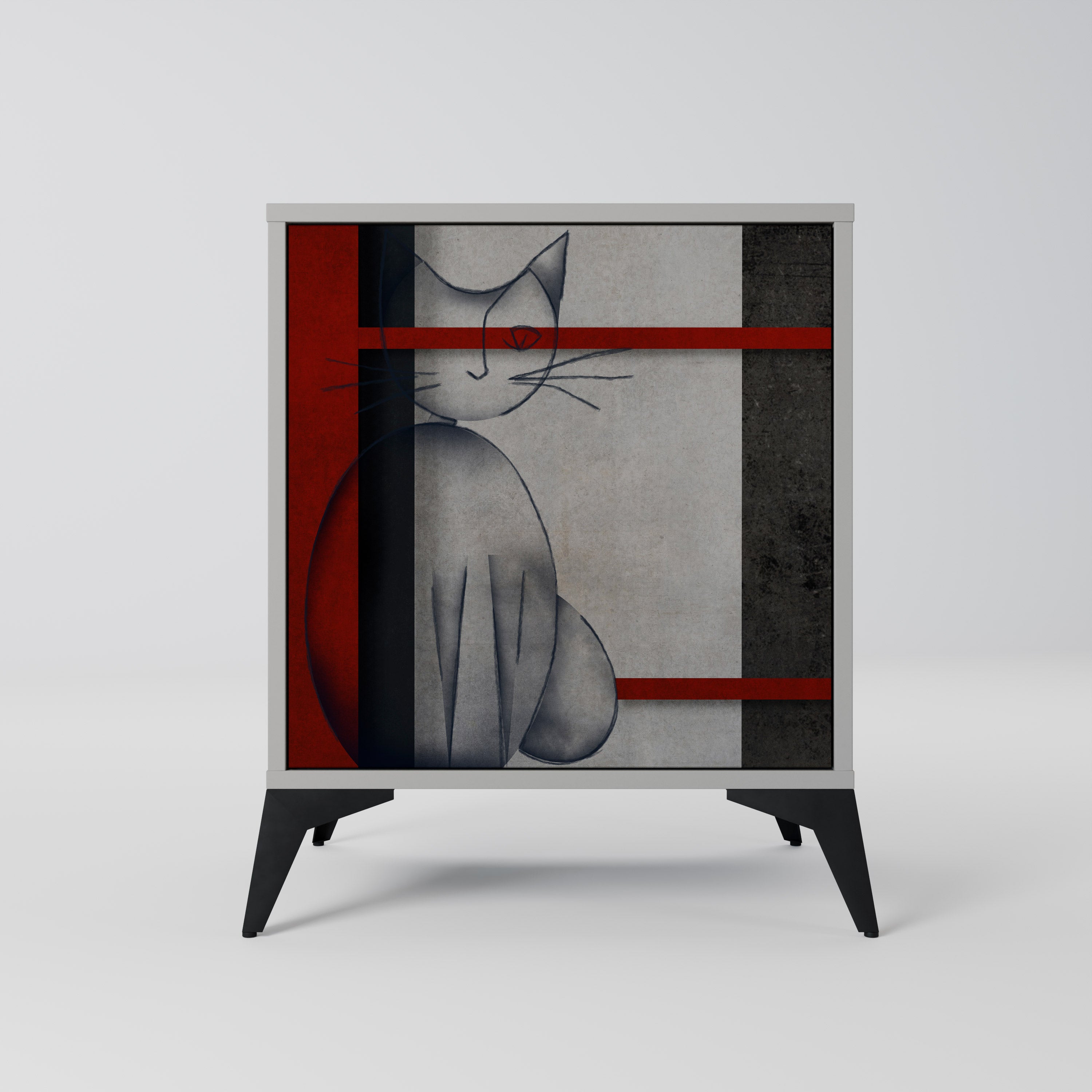 Aparador GRAY FIGURES de 1 puerta en acabado gris