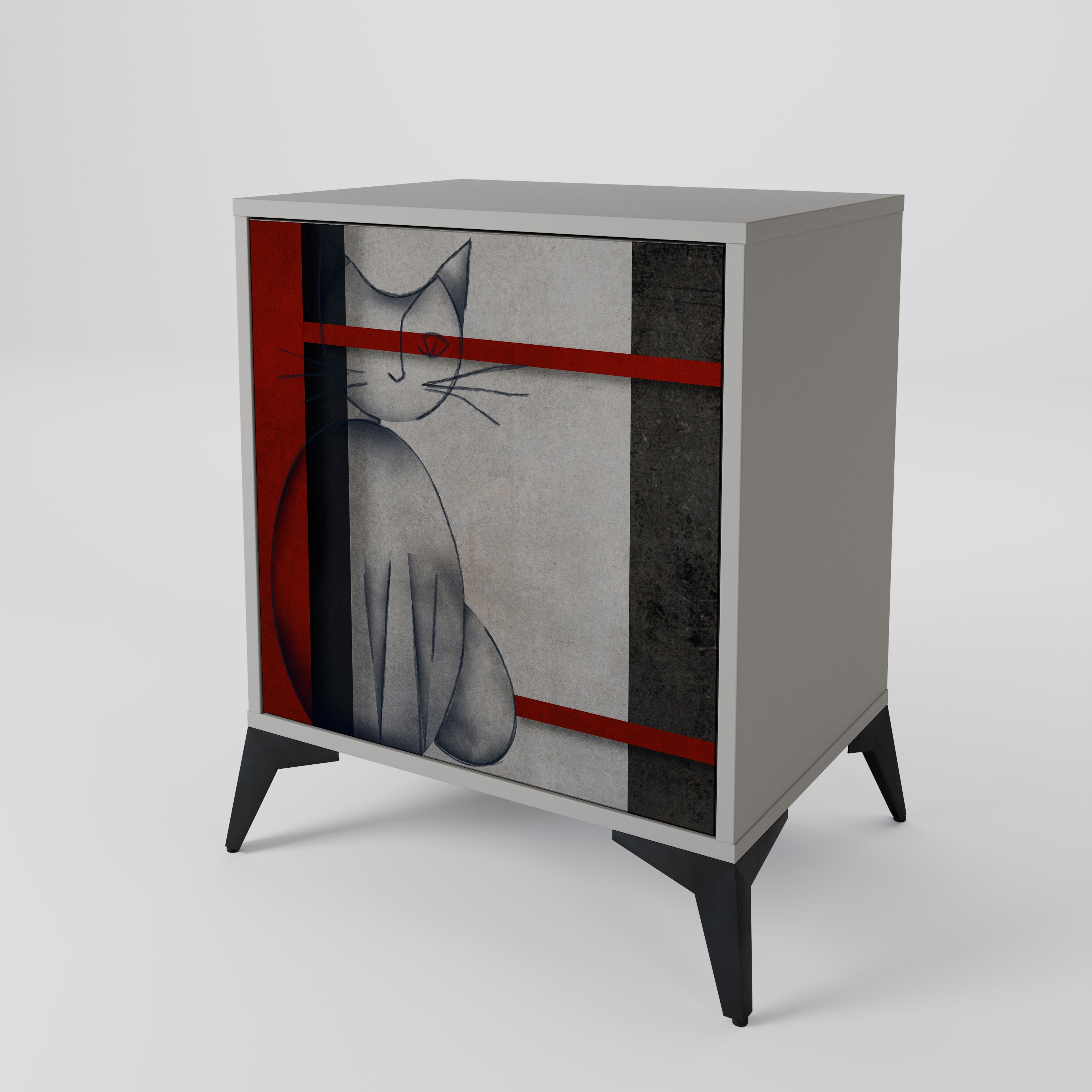 Aparador GRAY FIGURES de 1 puerta en acabado gris