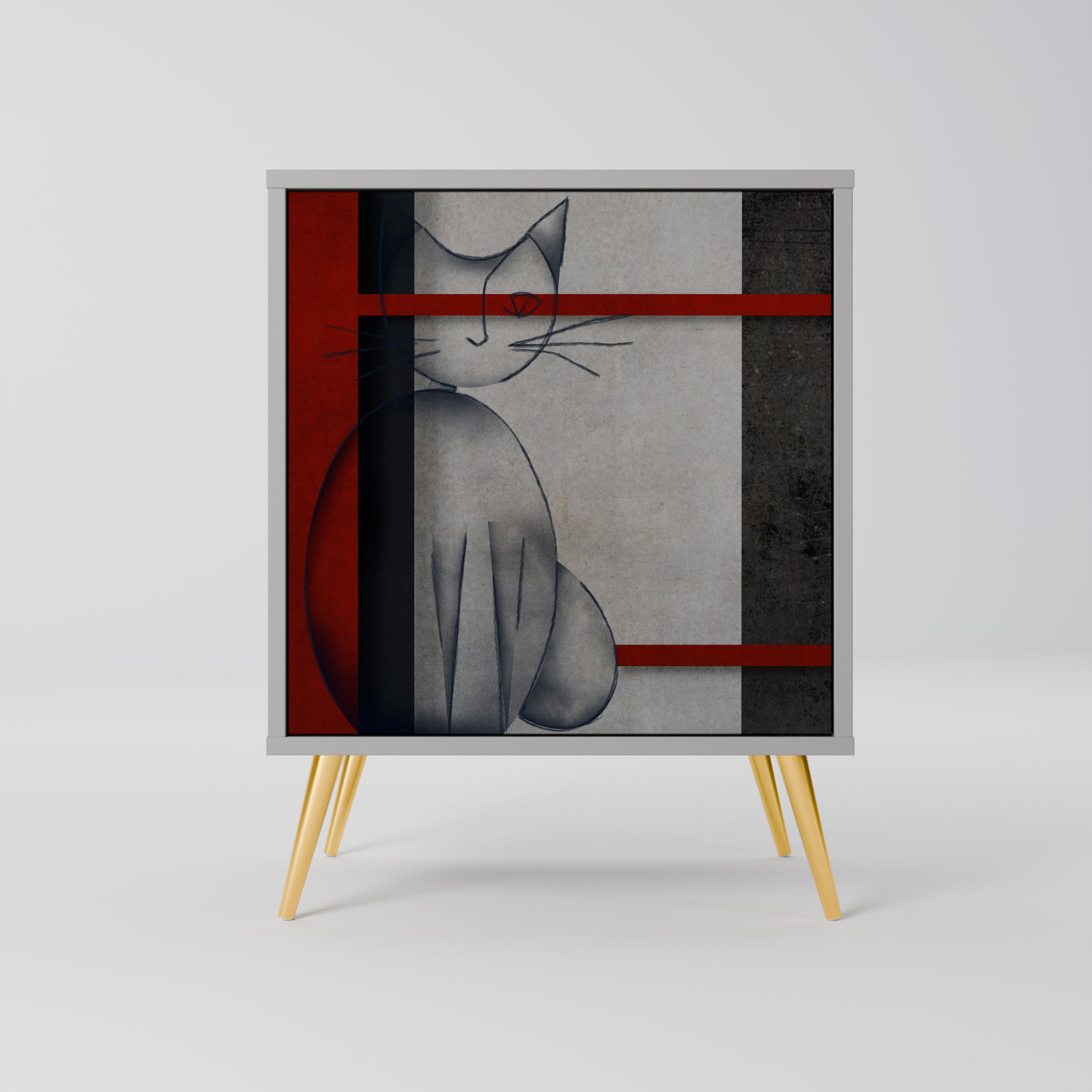 Aparador GRAY FIGURES de 1 puerta en acabado gris