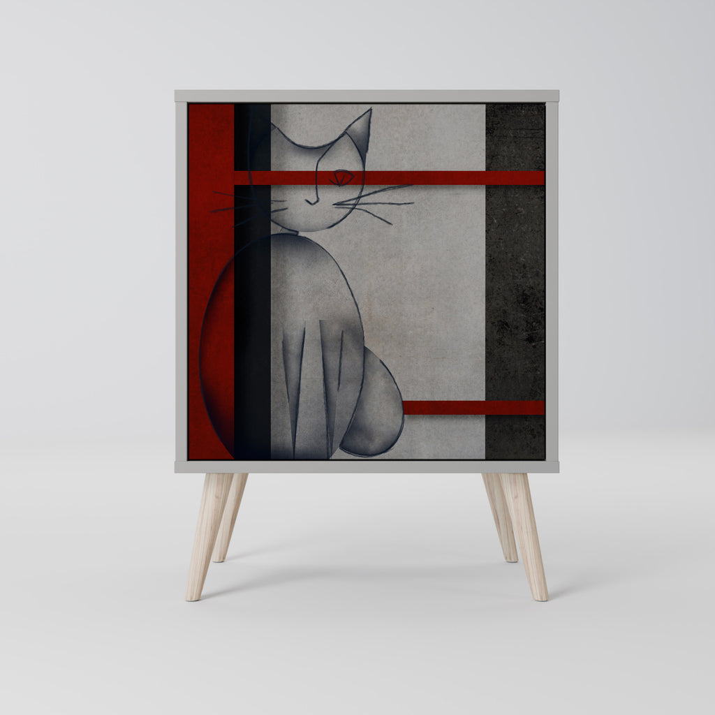 Aparador GRAY FIGURES de 1 puerta en acabado gris