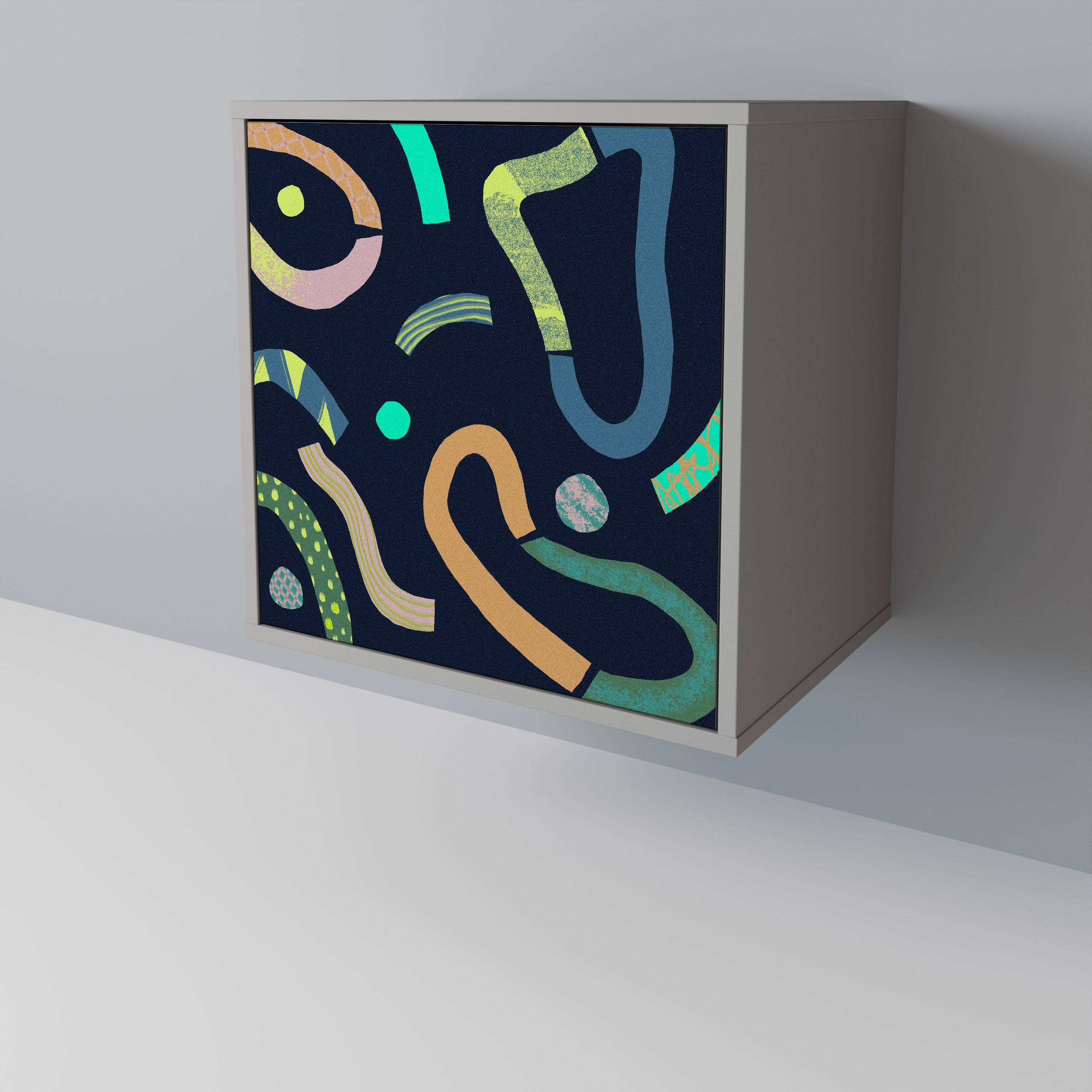 Aparador CONTRAST DANCE de 1 puerta en acabado gris