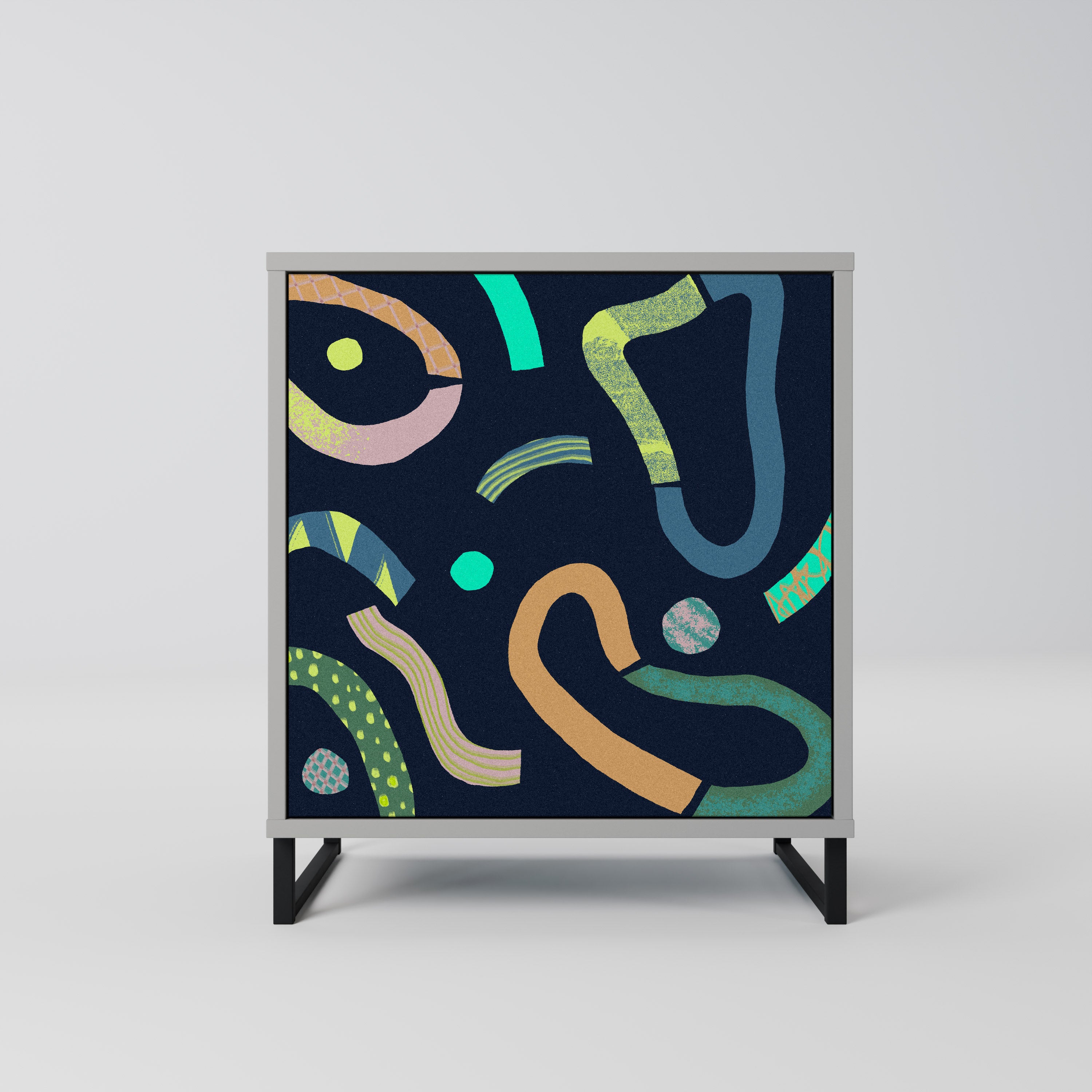 Aparador CONTRAST DANCE de 1 puerta en acabado gris