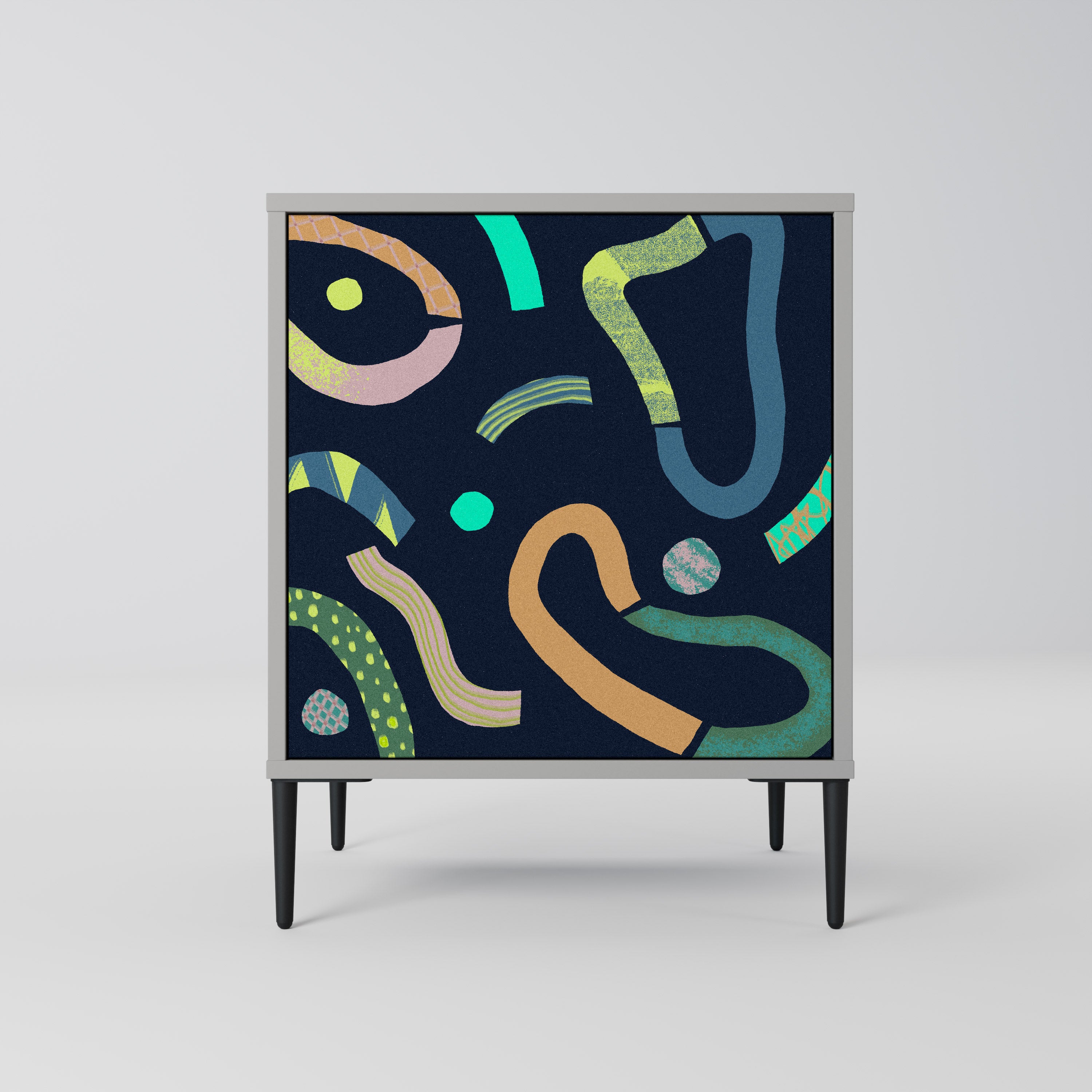 Aparador CONTRAST DANCE de 1 puerta en acabado gris