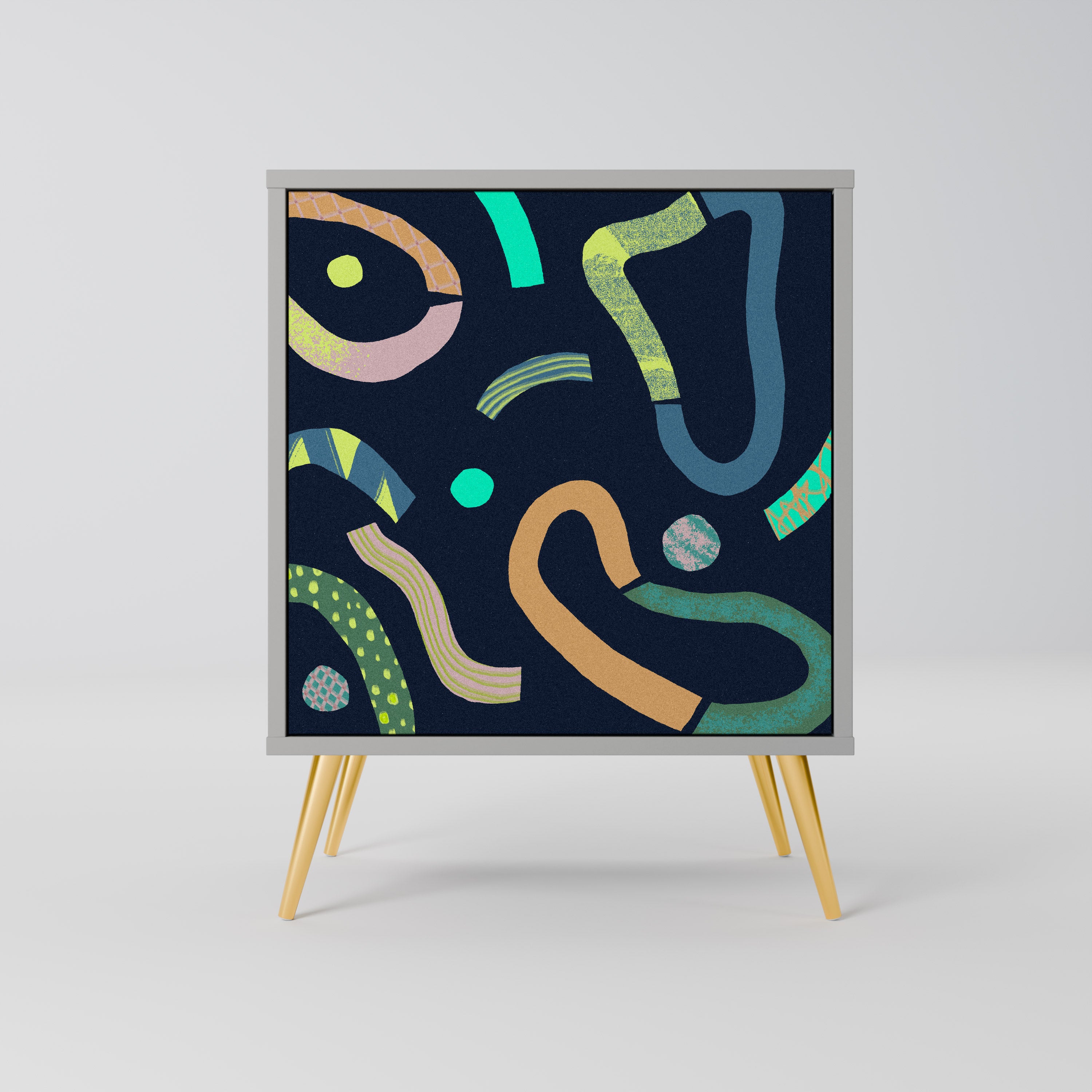 Aparador CONTRAST DANCE de 1 puerta en acabado gris