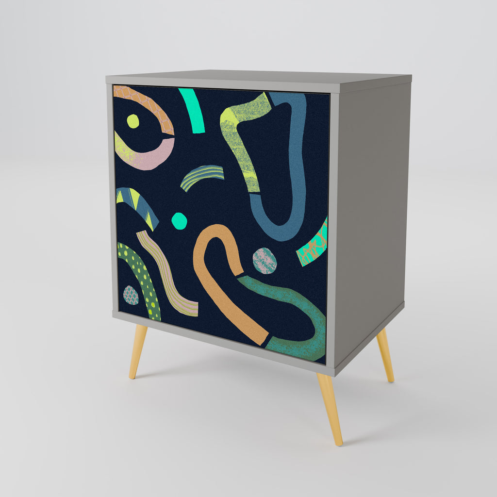 Aparador CONTRAST DANCE de 1 puerta en acabado gris