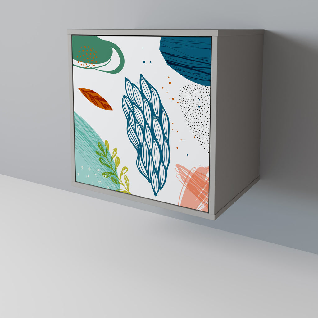 Aparador BOTANICAL HURRICANE de 1 puerta en acabado gris