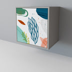 BOTANICAL HURRICANE 1-Door Sideboard in Grey Finish