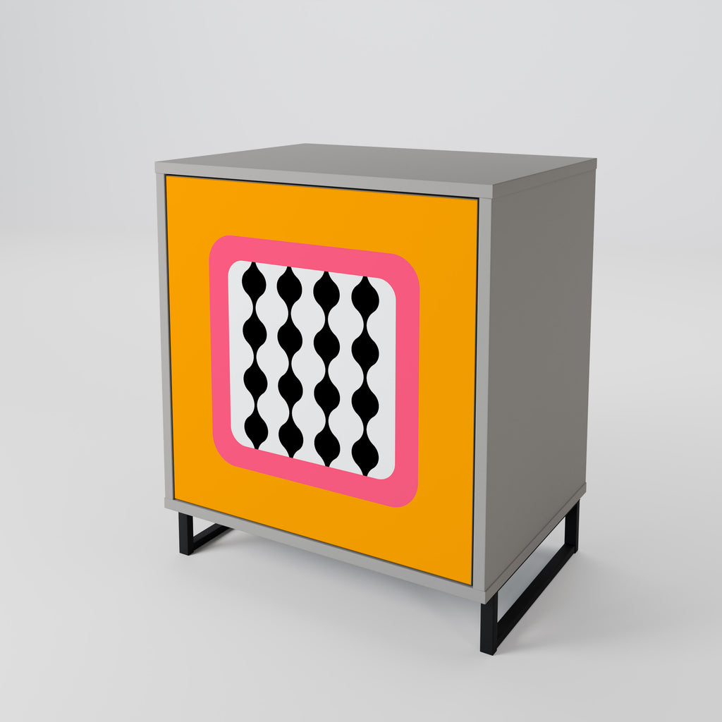 Aparador de 1 puerta LÁGRIMAS EN EL CIELO en acabado gris