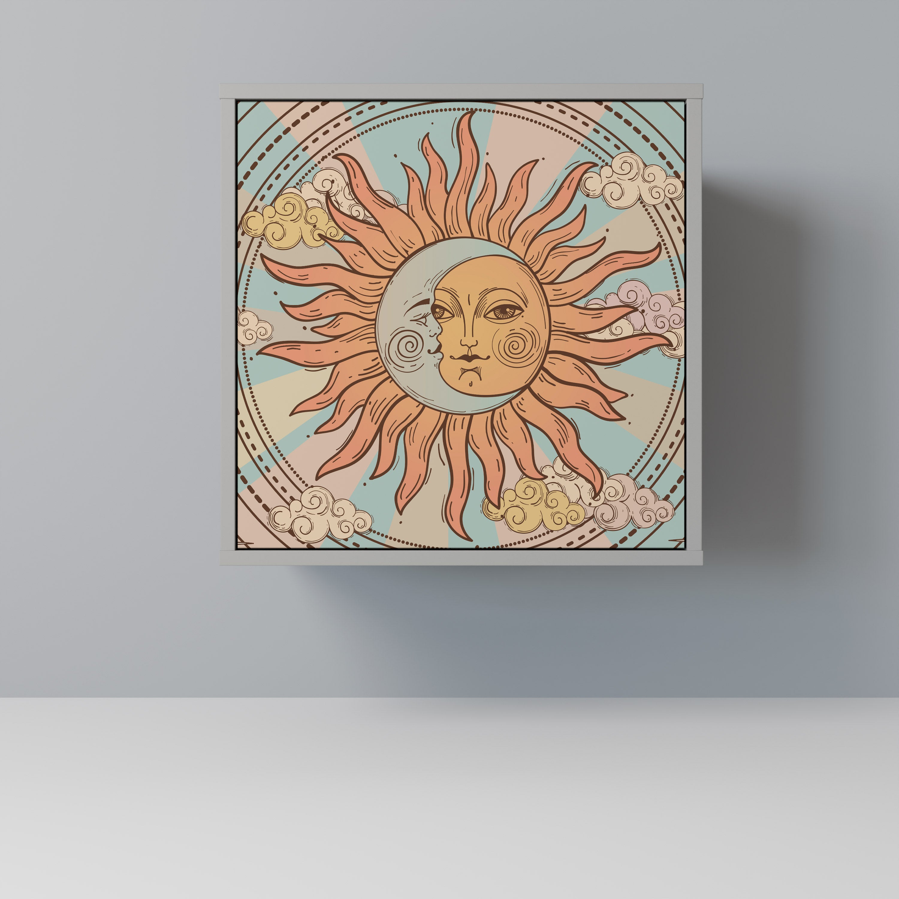 Aparador MYSTICAL STRUCTURE de 1 puerta en acabado gris