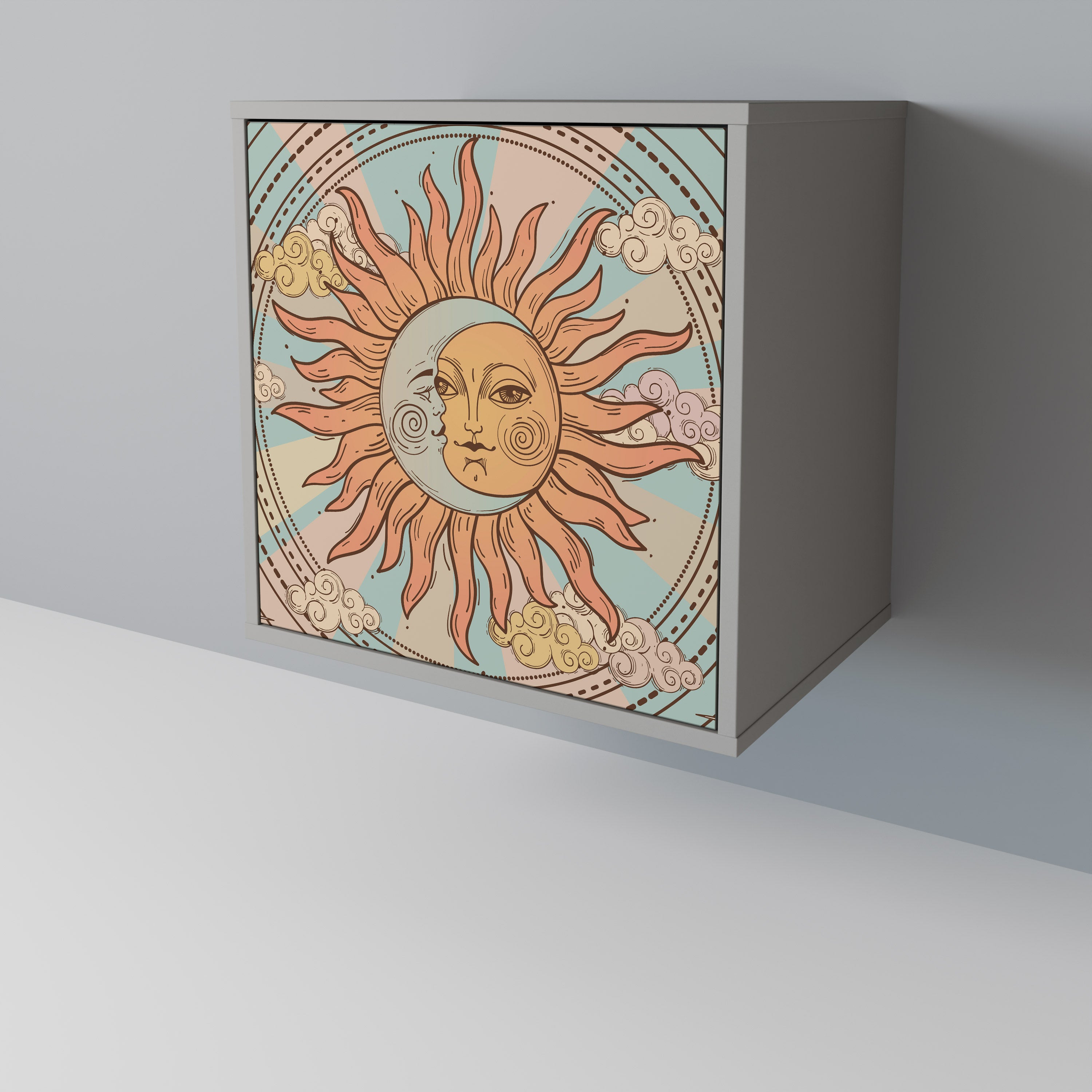 Aparador MYSTICAL STRUCTURE de 1 puerta en acabado gris