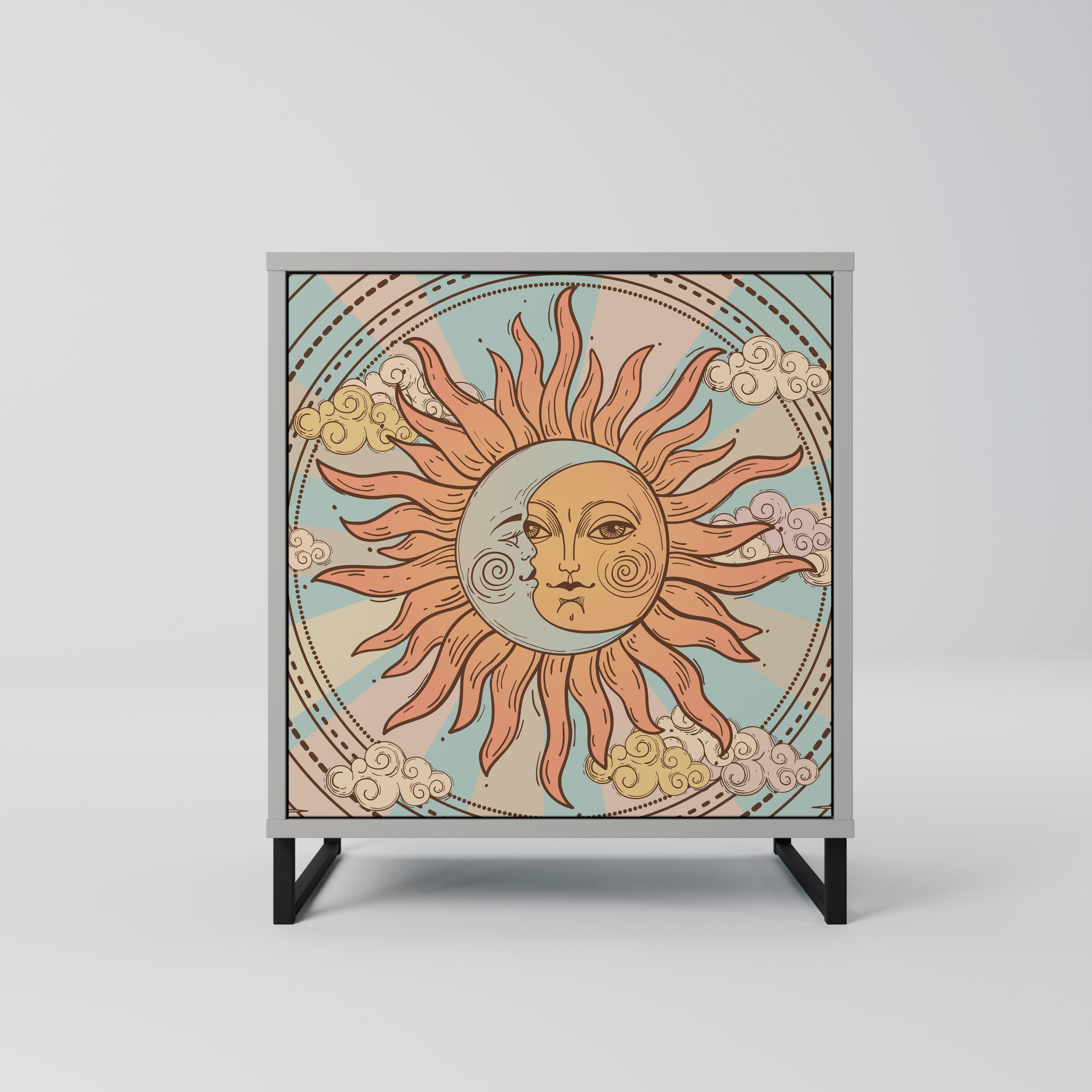 Aparador MYSTICAL STRUCTURE de 1 puerta en acabado gris