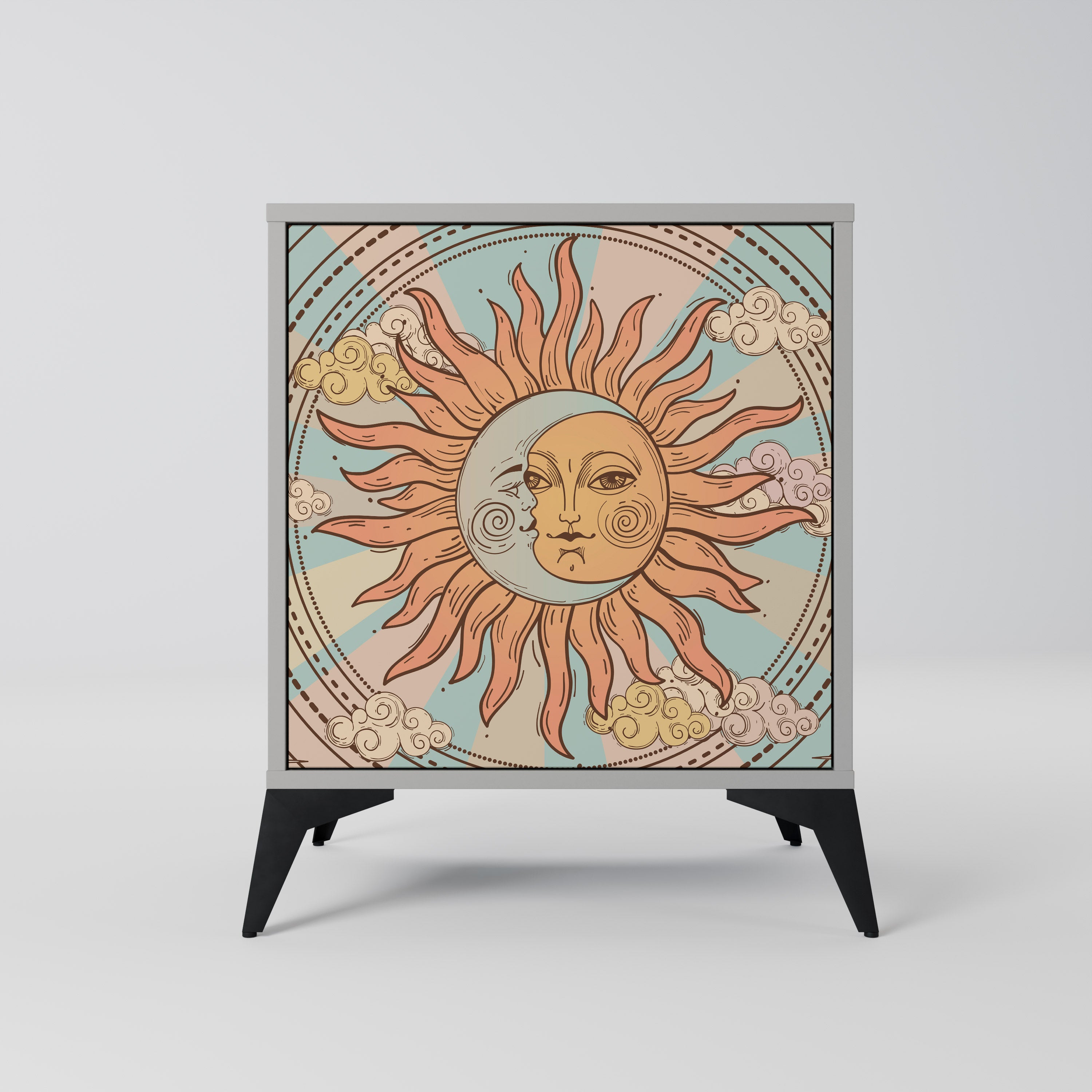 Aparador MYSTICAL STRUCTURE de 1 puerta en acabado gris