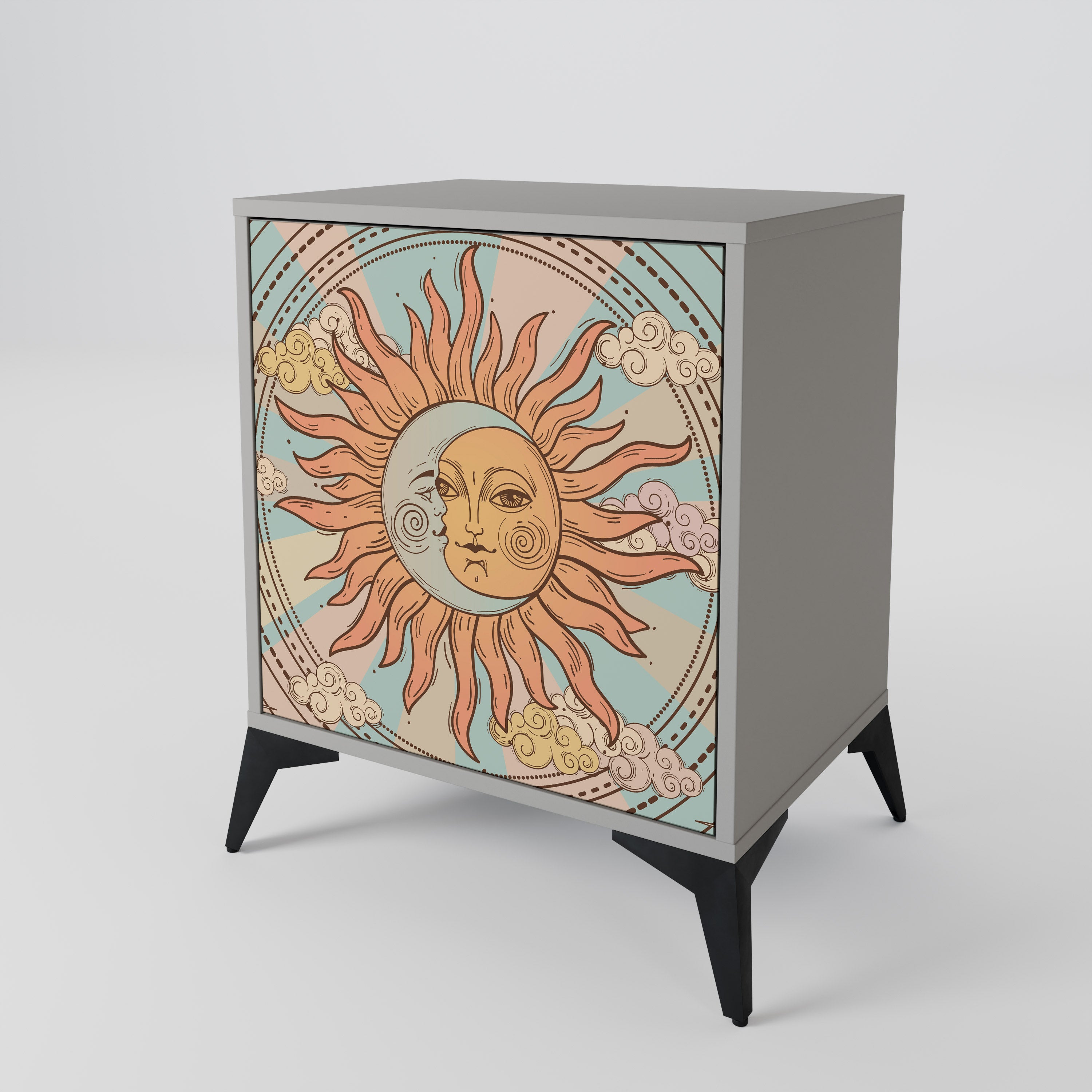 Aparador MYSTICAL STRUCTURE de 1 puerta en acabado gris