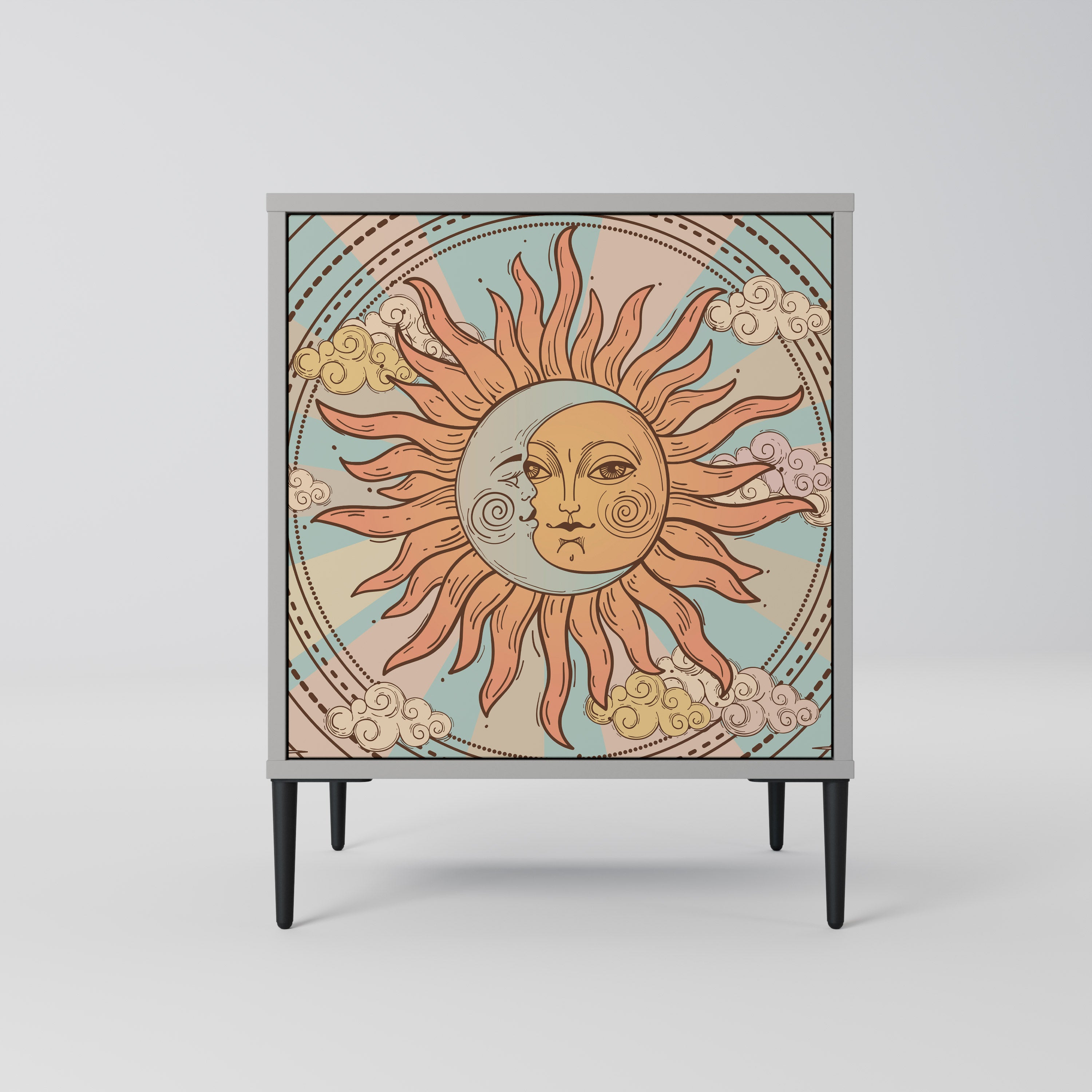 Aparador MYSTICAL STRUCTURE de 1 puerta en acabado gris