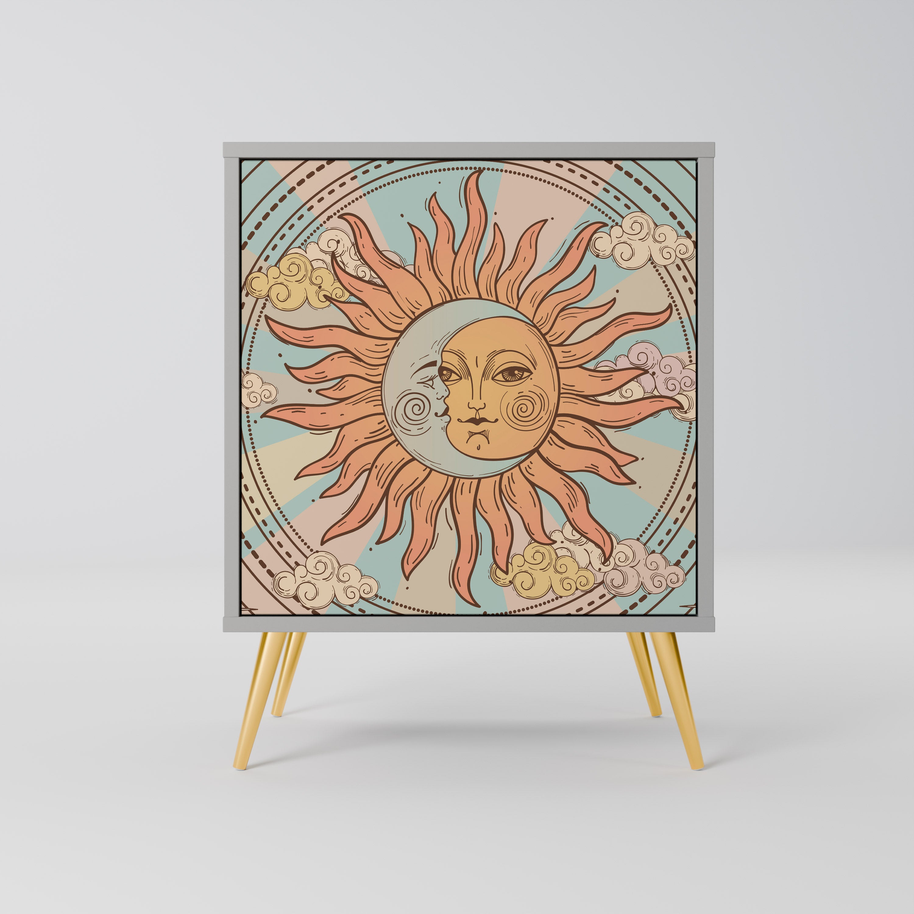 Aparador MYSTICAL STRUCTURE de 1 puerta en acabado gris