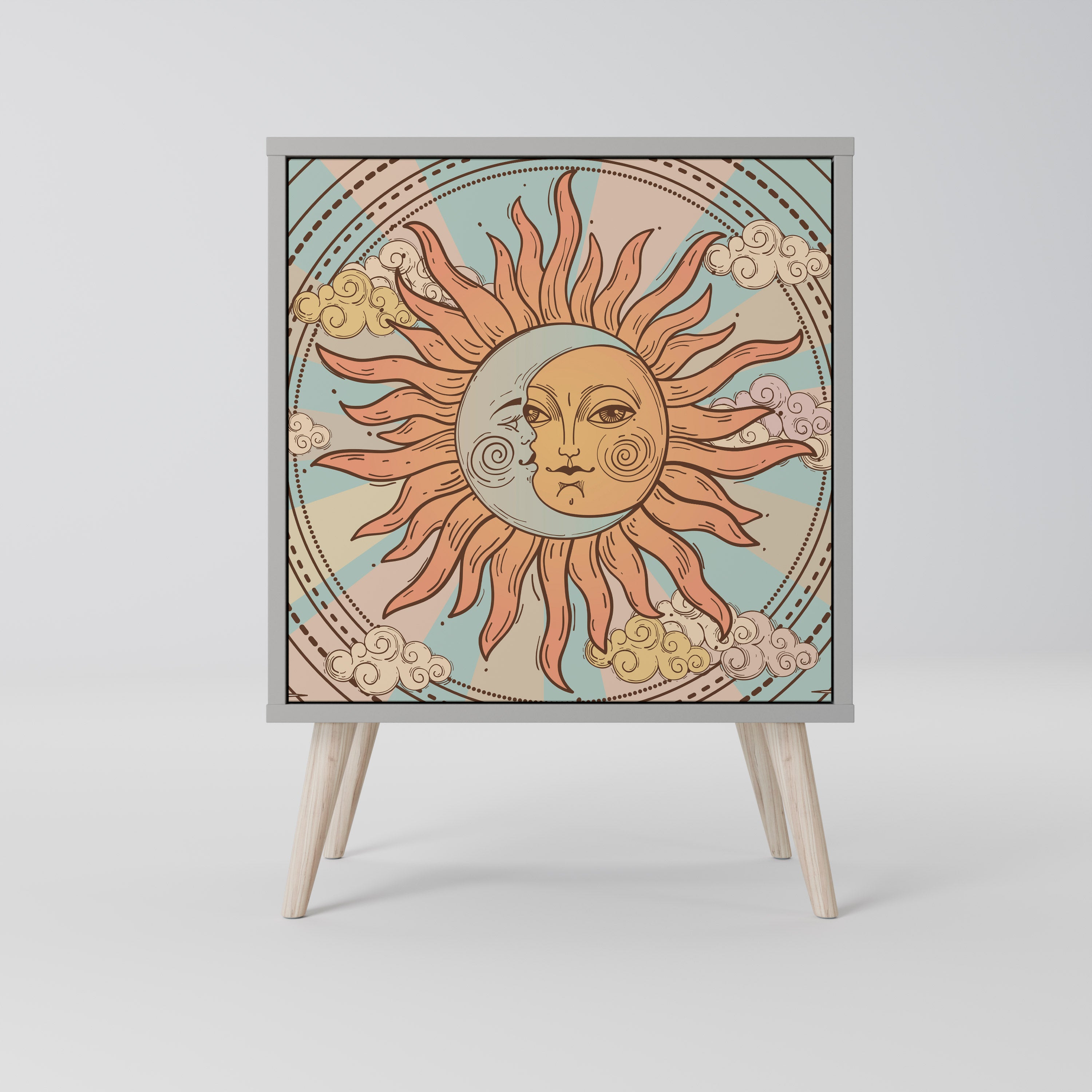 Aparador MYSTICAL STRUCTURE de 1 puerta en acabado gris