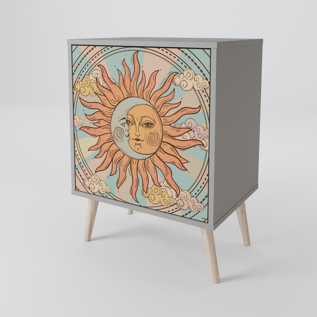 Aparador MYSTICAL STRUCTURE de 1 puerta en acabado gris