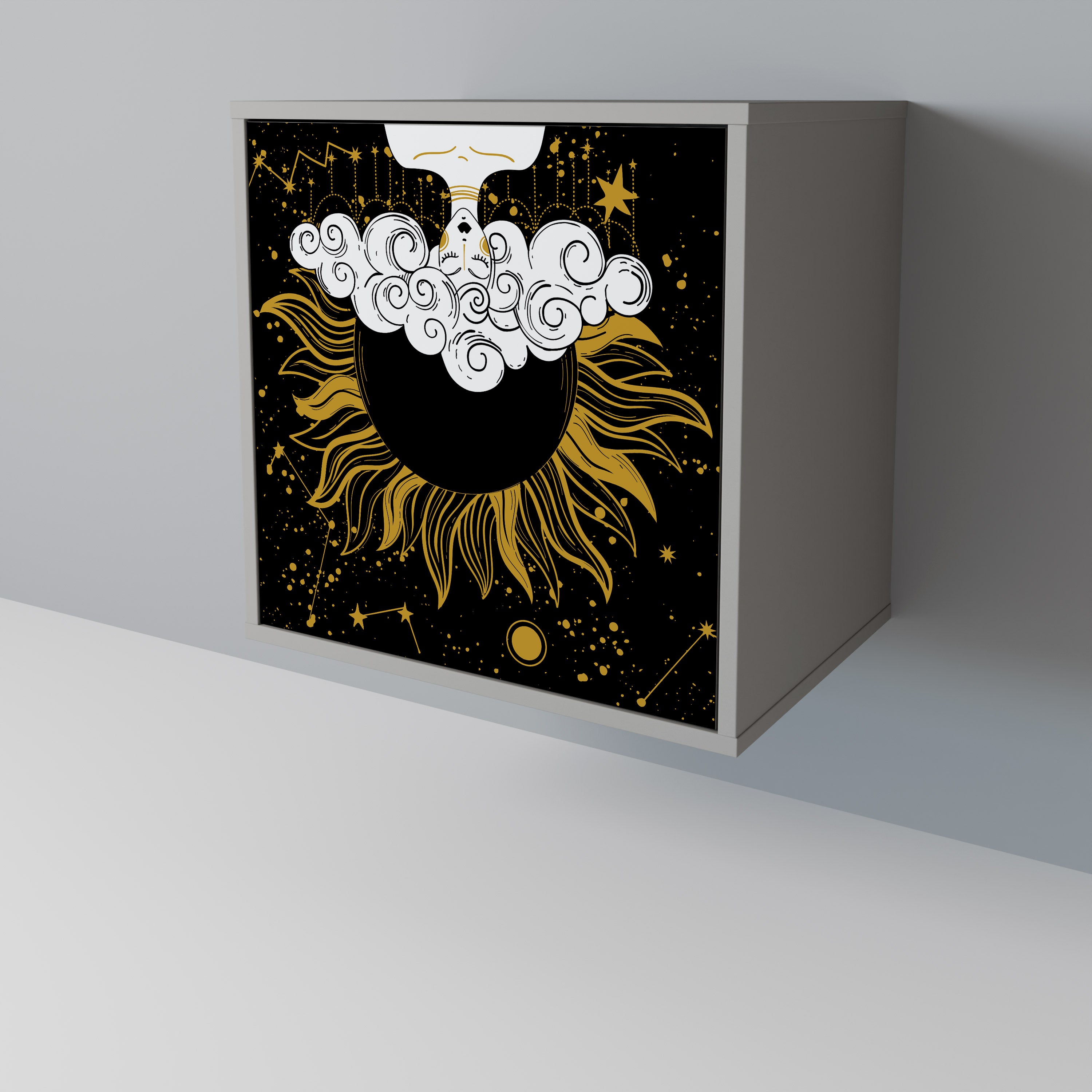 Aparador STELLAR CONSTELLATIONS de 1 puerta en acabado gris