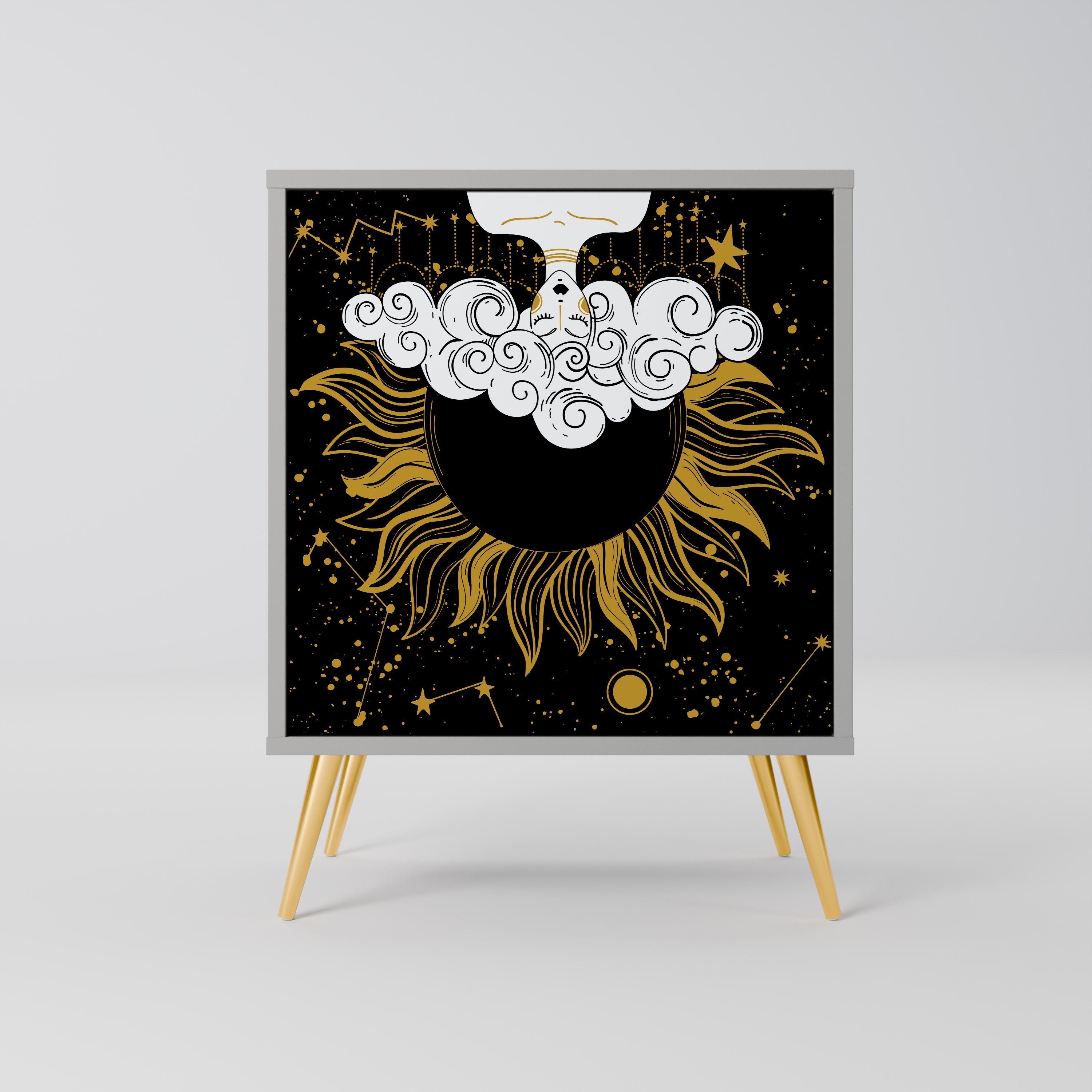 Aparador STELLAR CONSTELLATIONS de 1 puerta en acabado gris