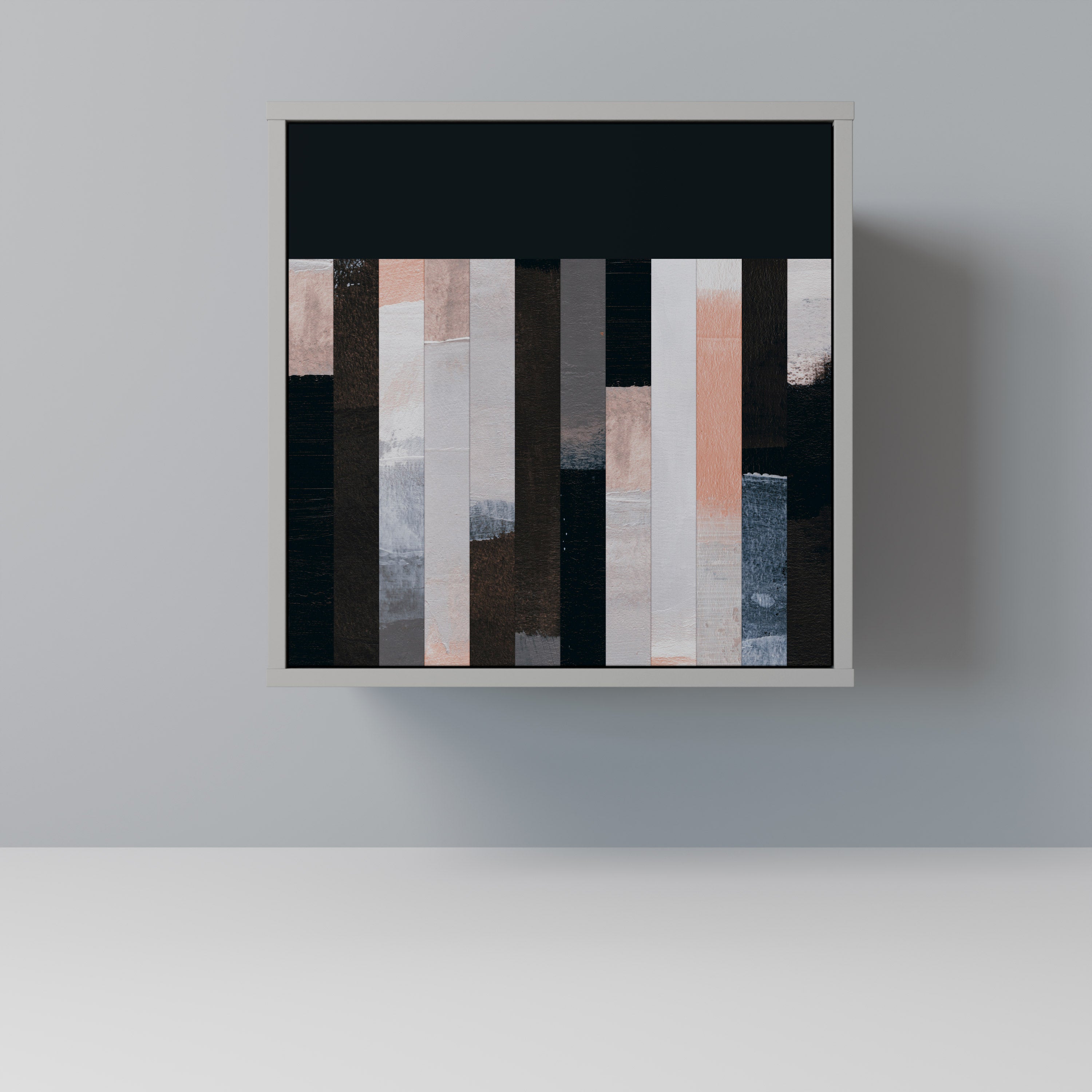 Aparador de 1 puerta Collage of Rectangles en acabado gris