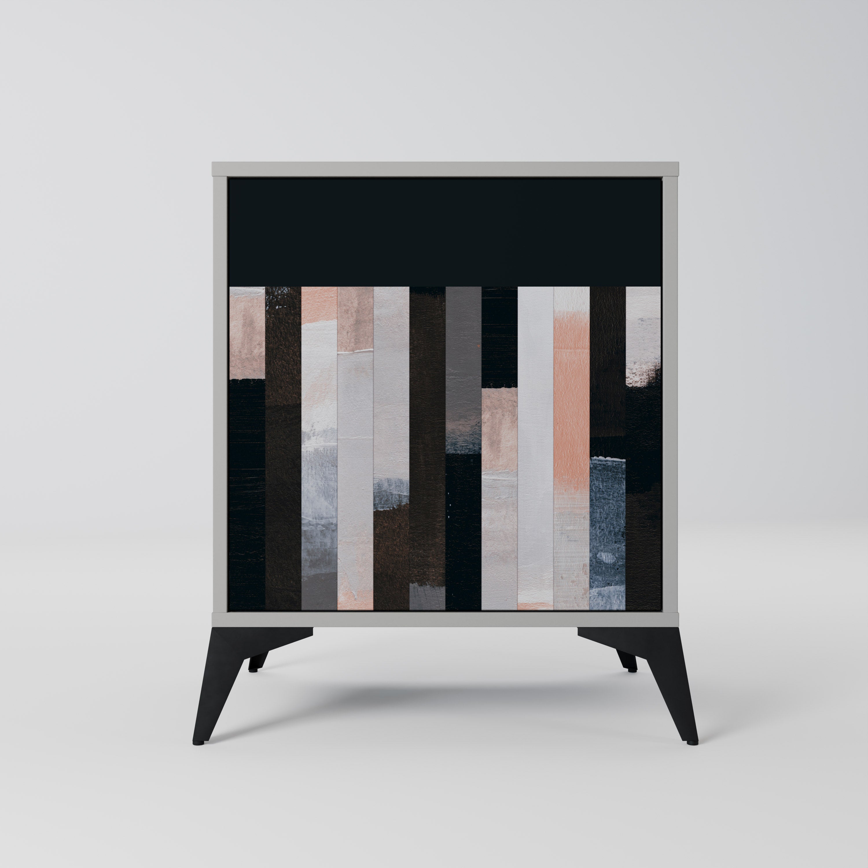 Aparador de 1 puerta Collage of Rectangles en acabado gris