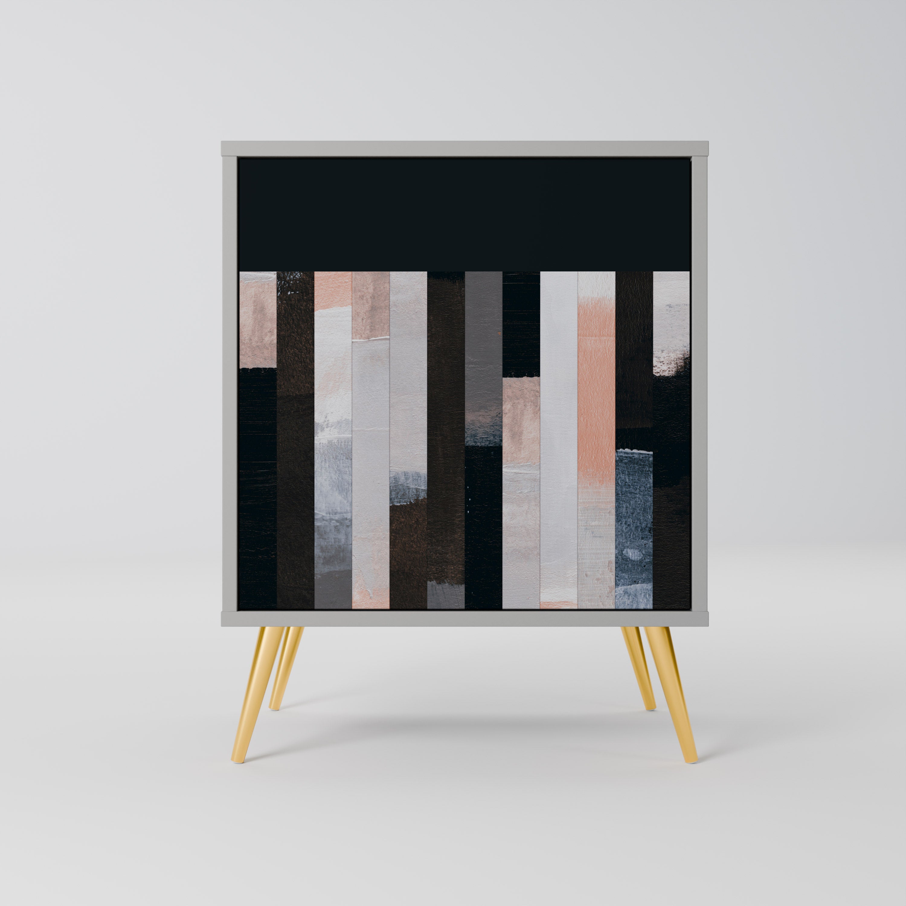 Aparador de 1 puerta Collage of Rectangles en acabado gris