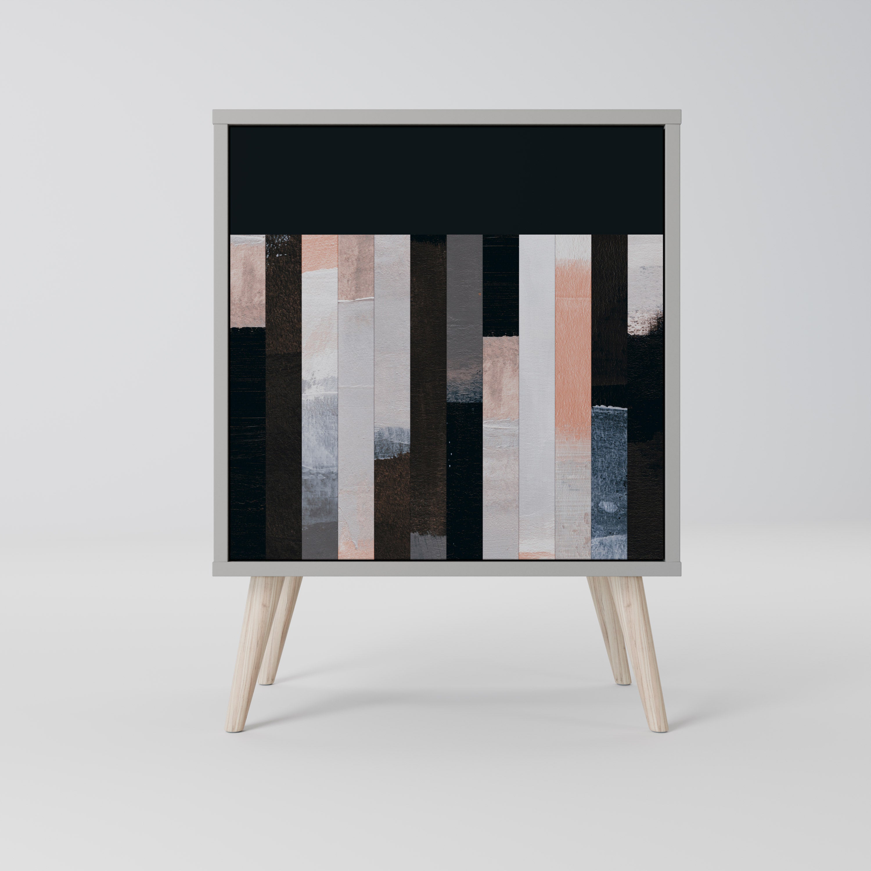 Aparador de 1 puerta Collage of Rectangles en acabado gris