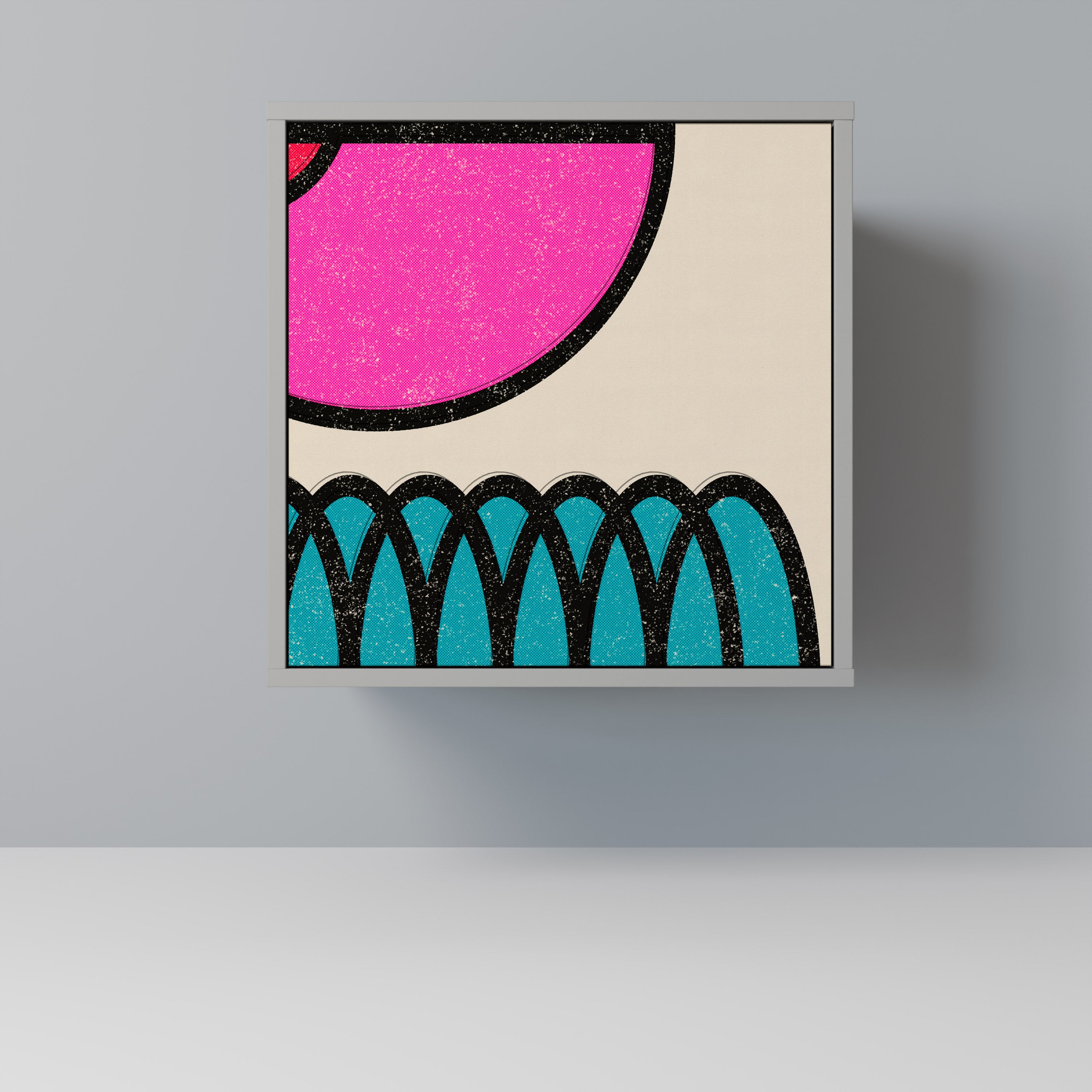 Aparador GEOMETRIC RHAPSODY de 1 puerta en acabado gris