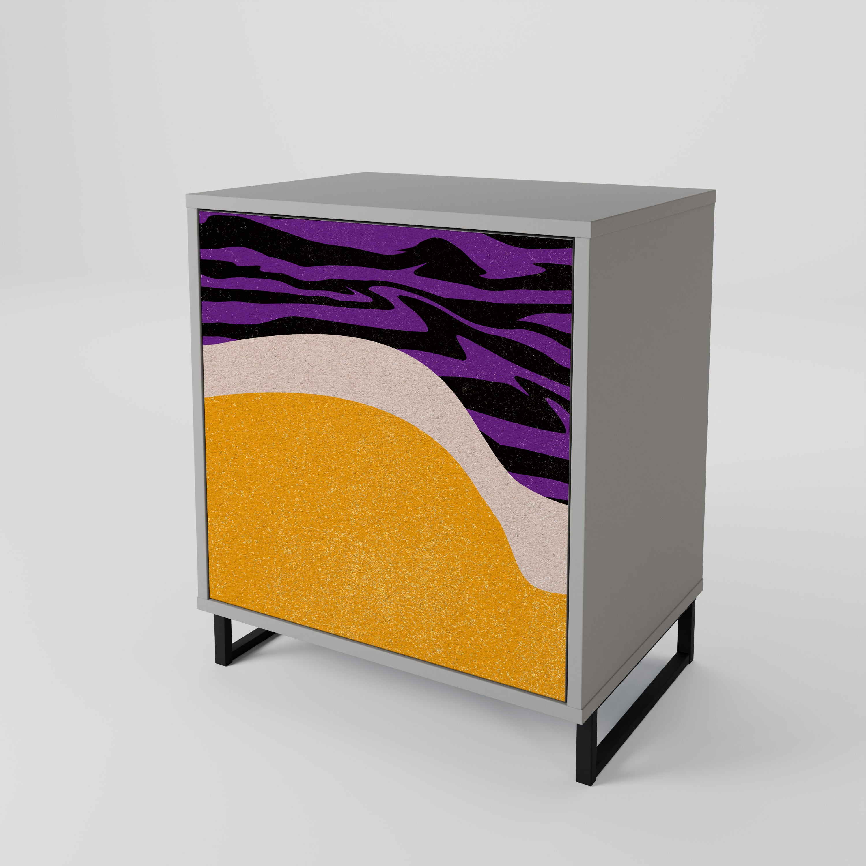 Aparador INDEPENDENT BORDER de 1 puerta en acabado gris