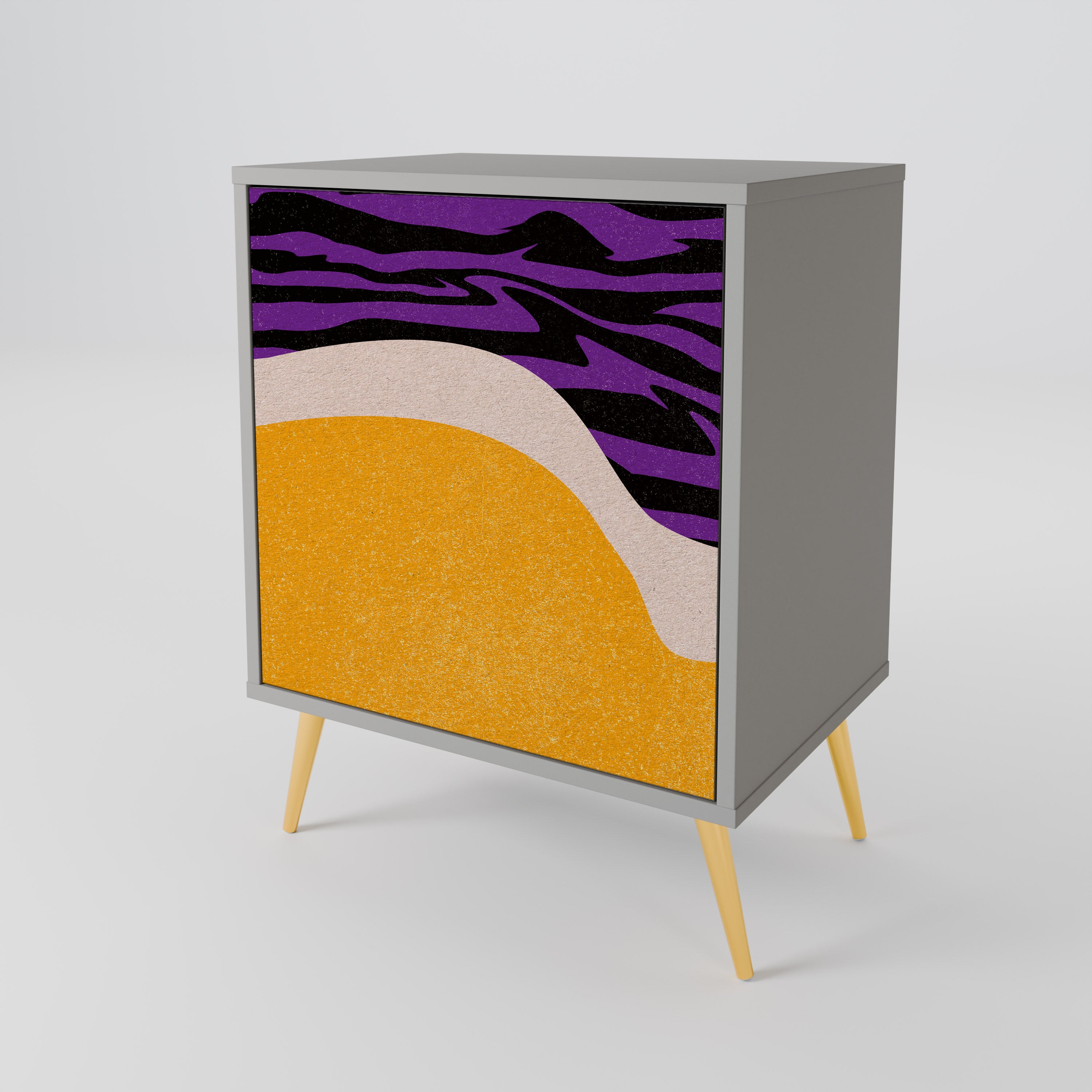 Aparador INDEPENDENT BORDER de 1 puerta en acabado gris