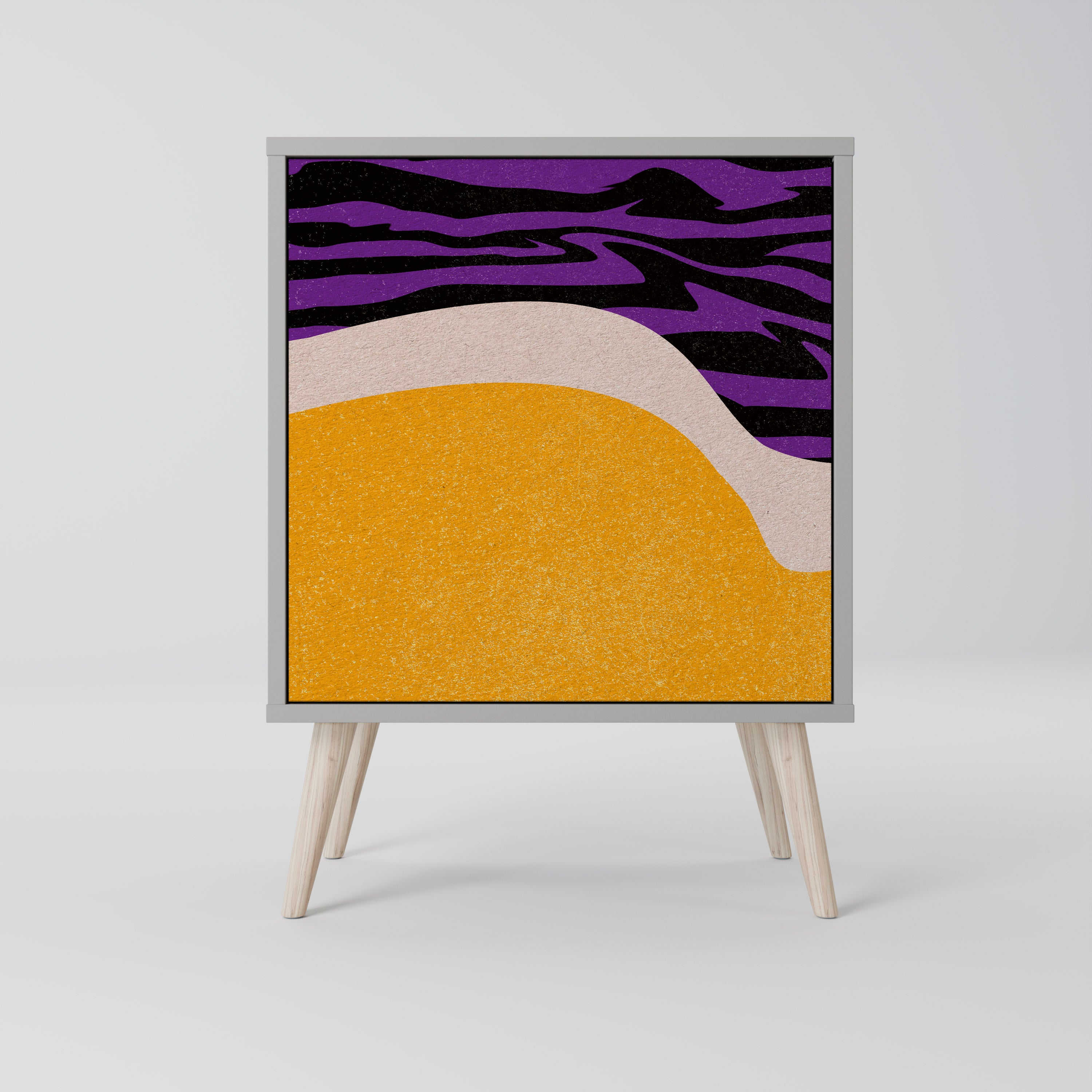 Aparador INDEPENDENT BORDER de 1 puerta en acabado gris