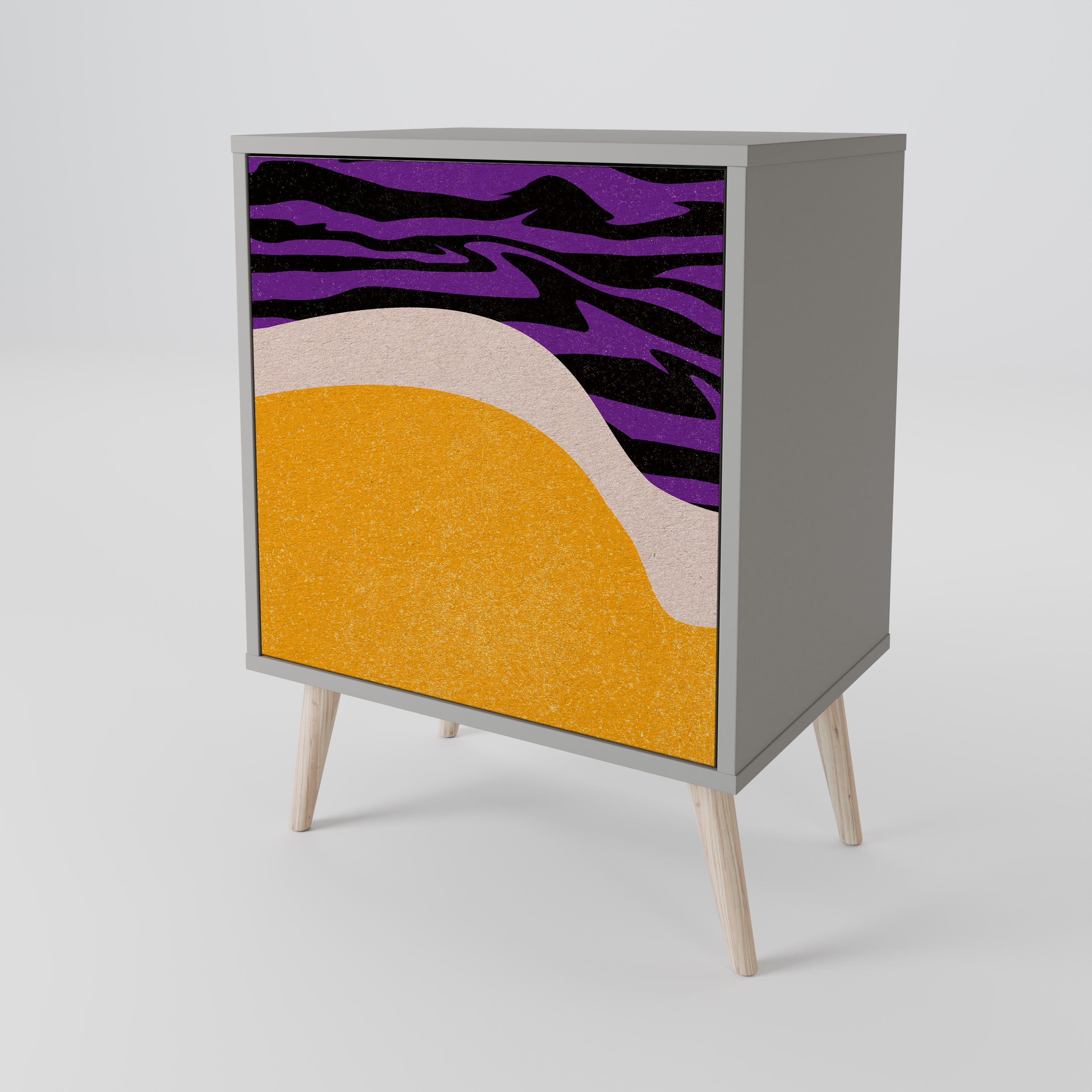 Aparador INDEPENDENT BORDER de 1 puerta en acabado gris